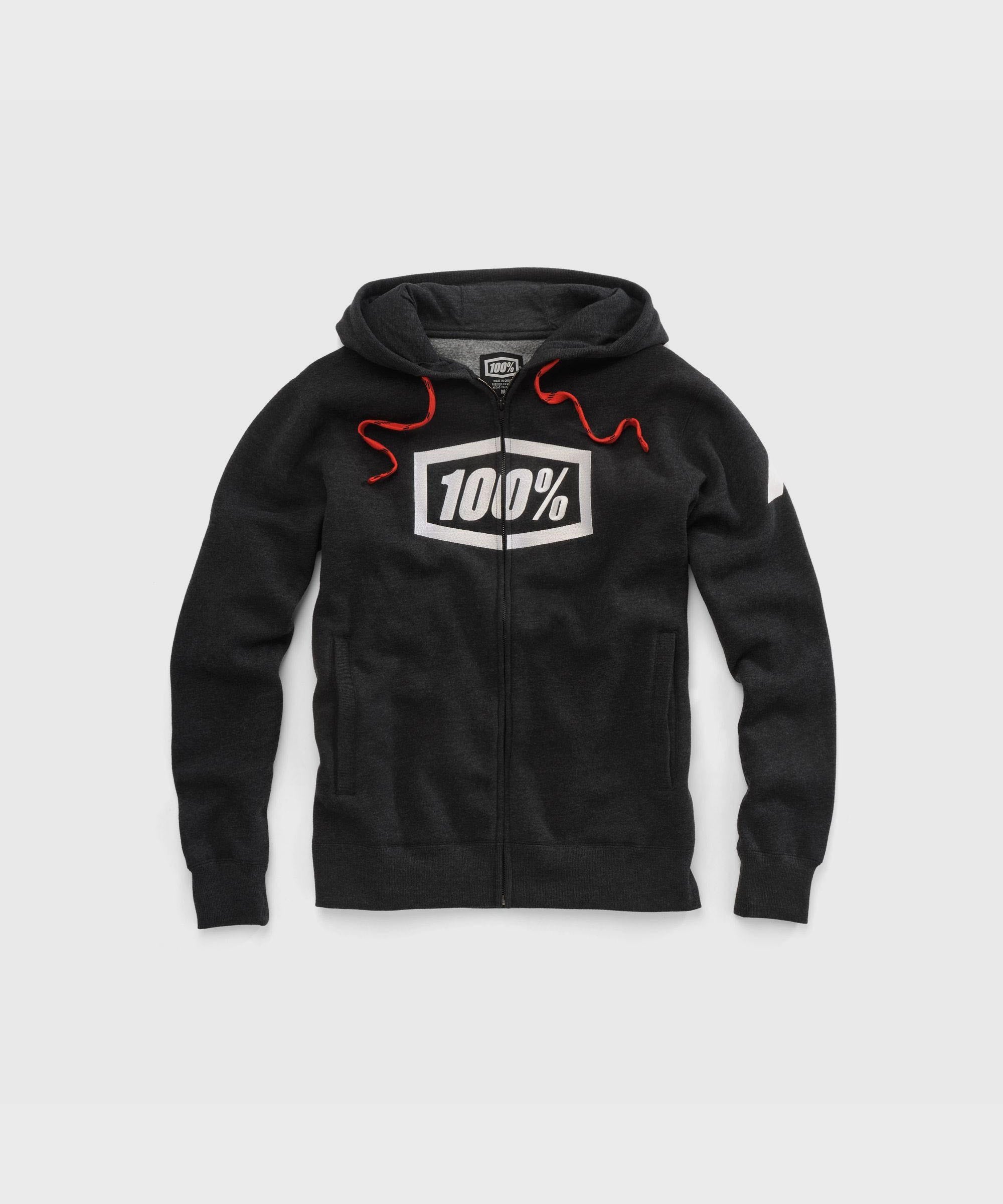 100% Syndicate Zip Hoodie Black Heather / White