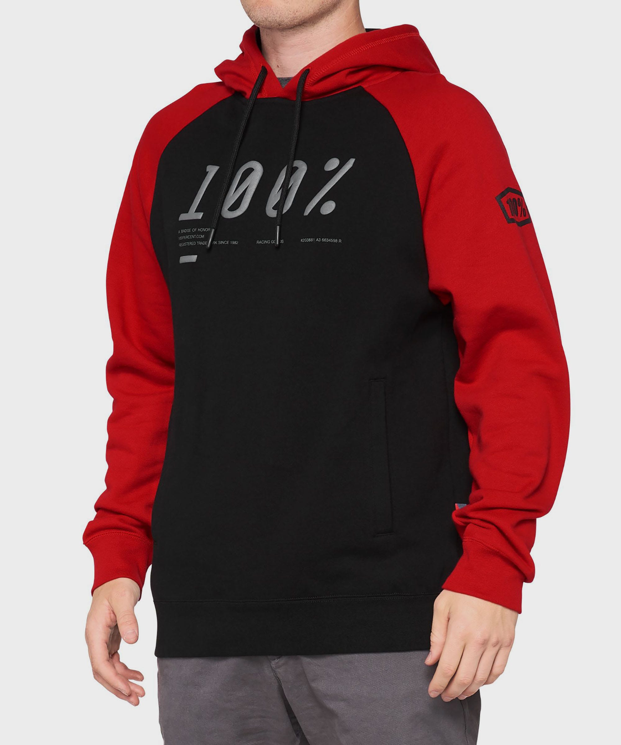 100% BARRAGE Hooded Pullover Sweatshirt Chili Pepper / Black S