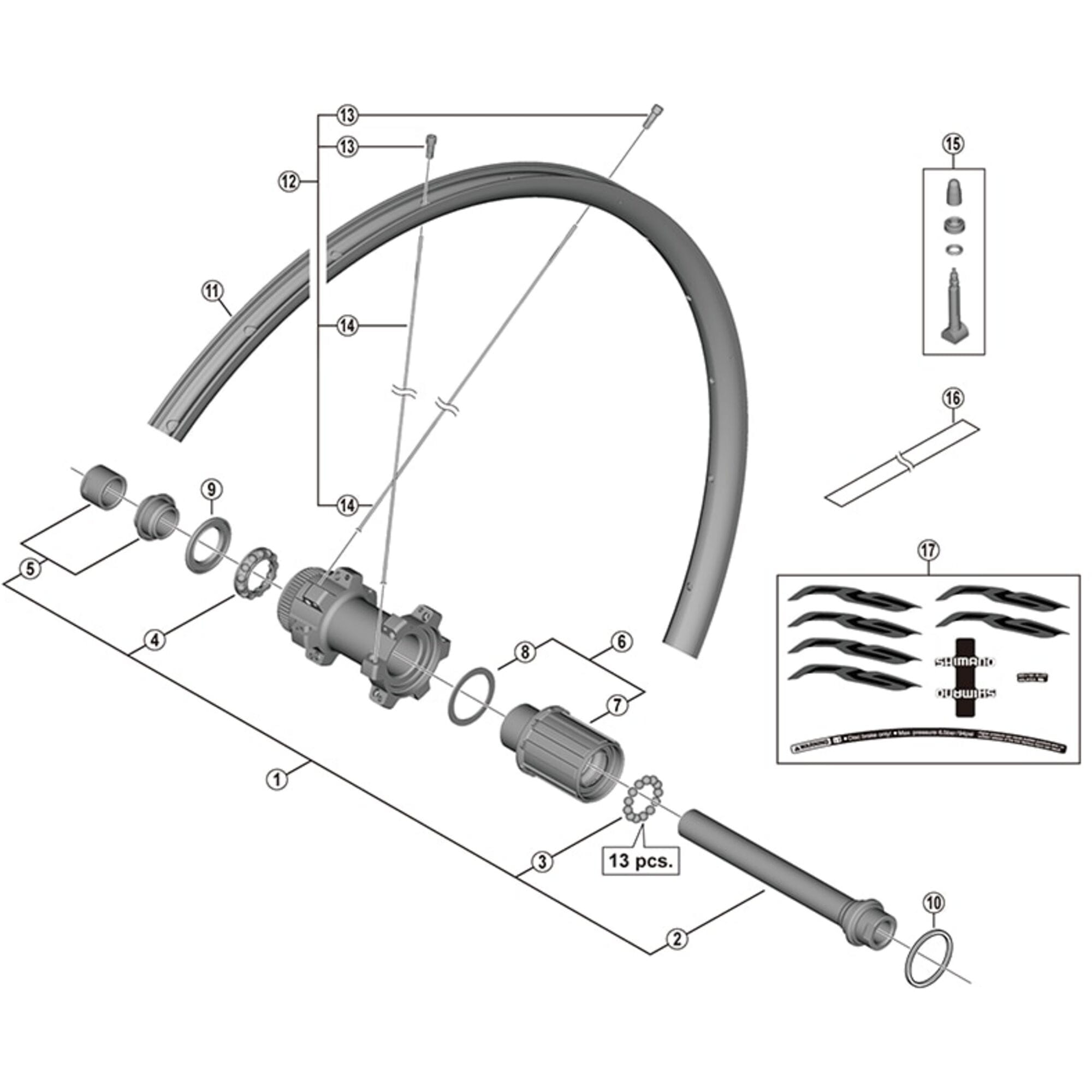 Shimano Spares M678 hub axle