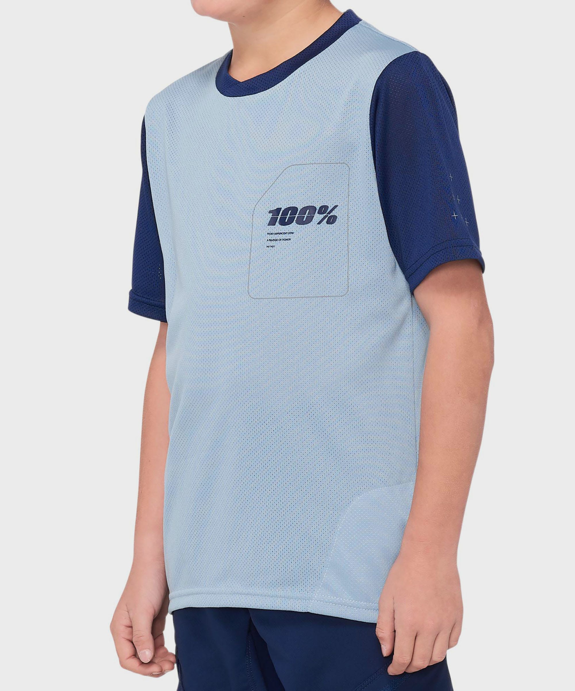 100% Ridecamp Youth Jersey Light Slate / Navy M