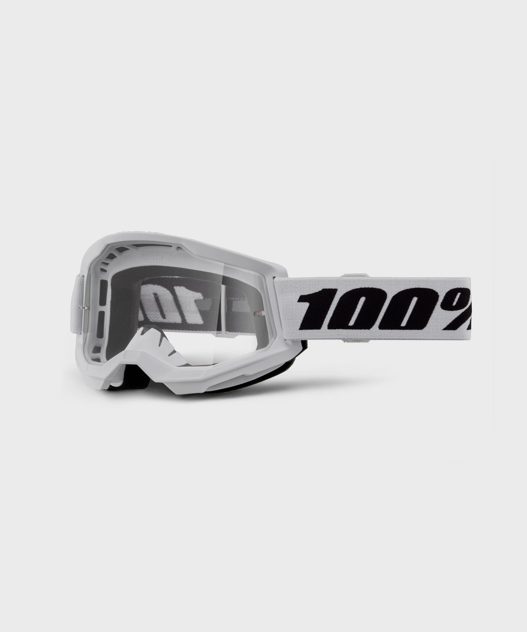 100% Strata 2 Goggle White / Clear Lens