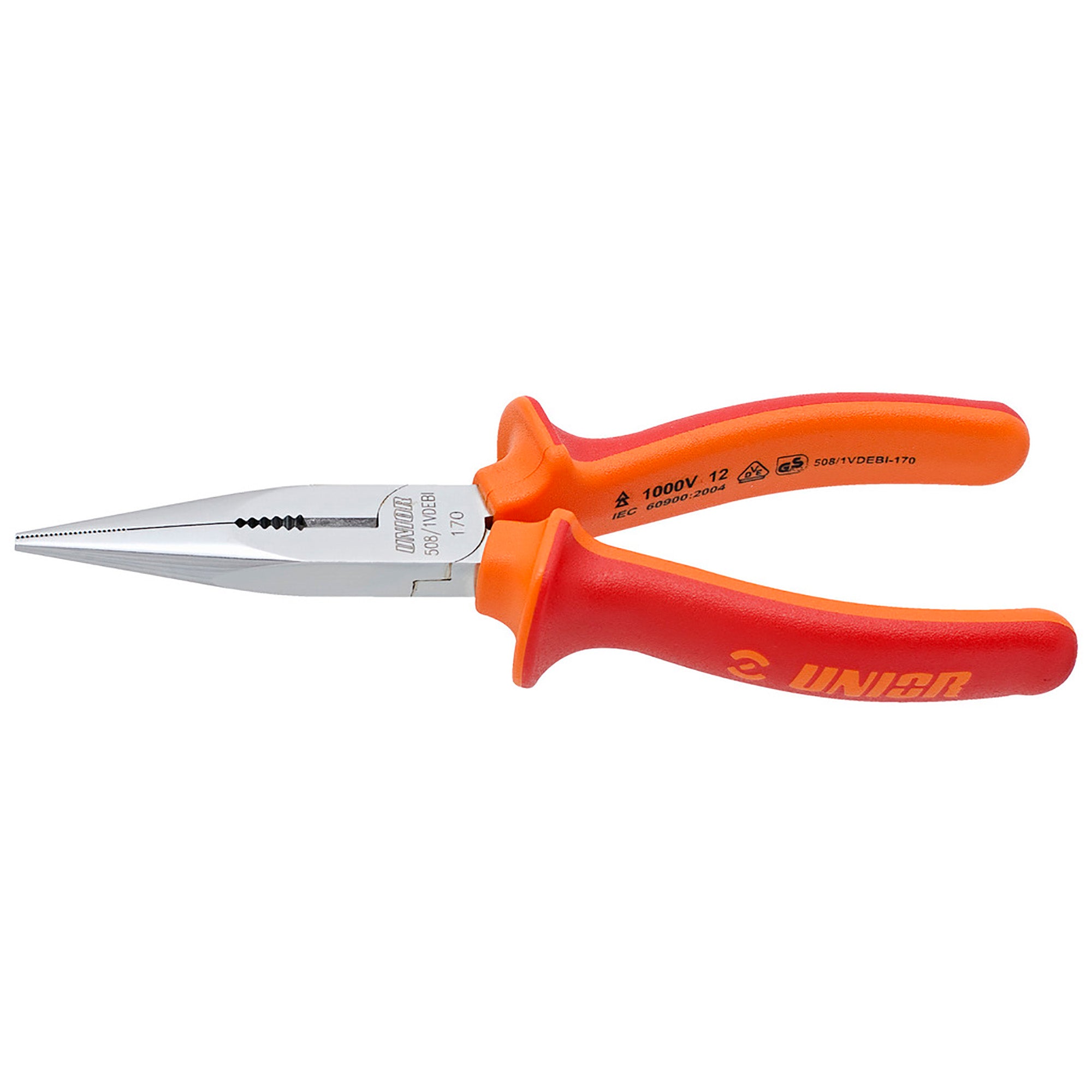 UNIOR Long Nose Pliers With Side Cutter And Pipe Grip, Straight | Power2Cycle RED 170MM