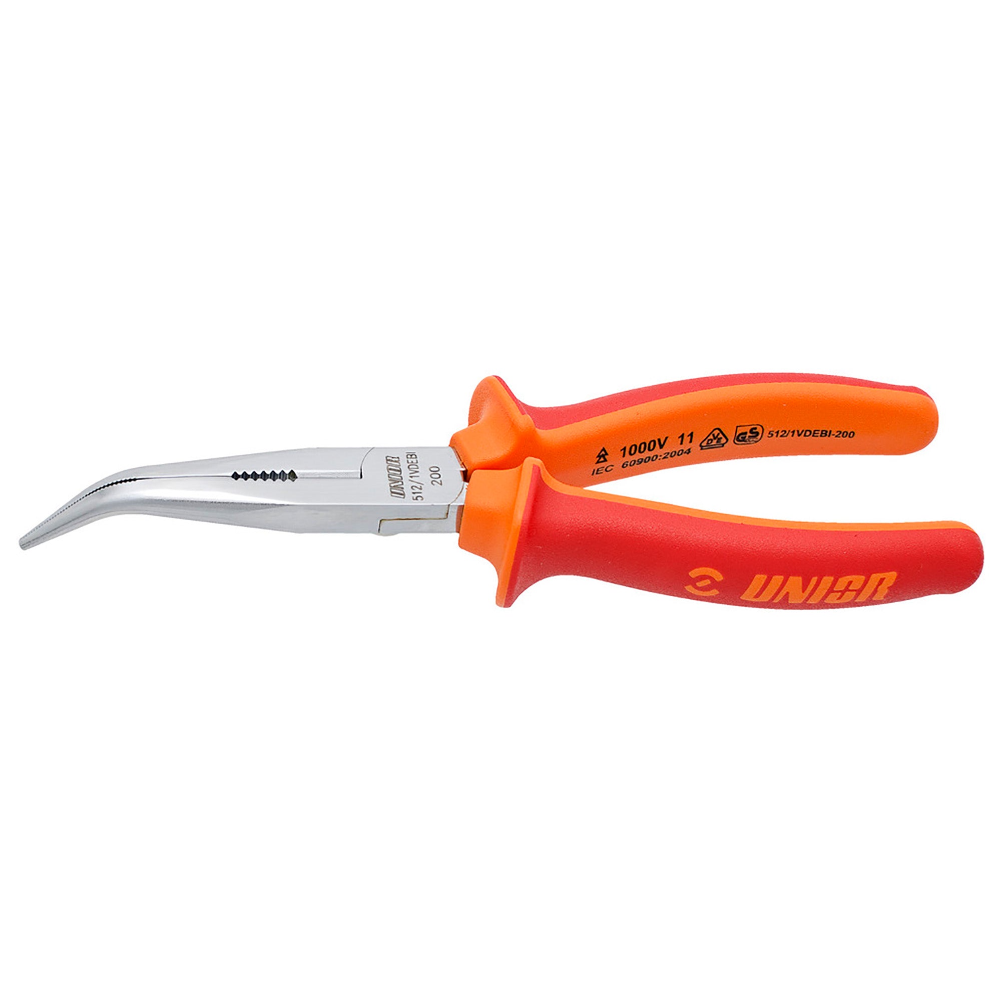 UNIOR Long Nose Pliers With Side Cutter And Pipe Grip, Bent | Power2Cycle RED 170MM