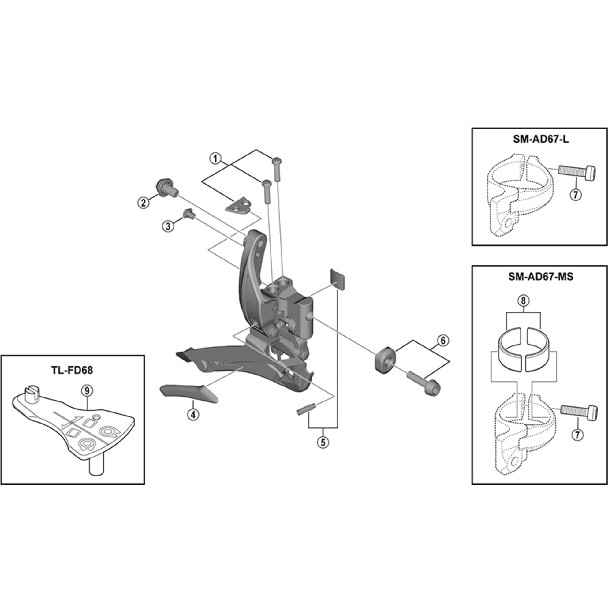 Shimano Spares 5700 stroke adjusting screws and plate