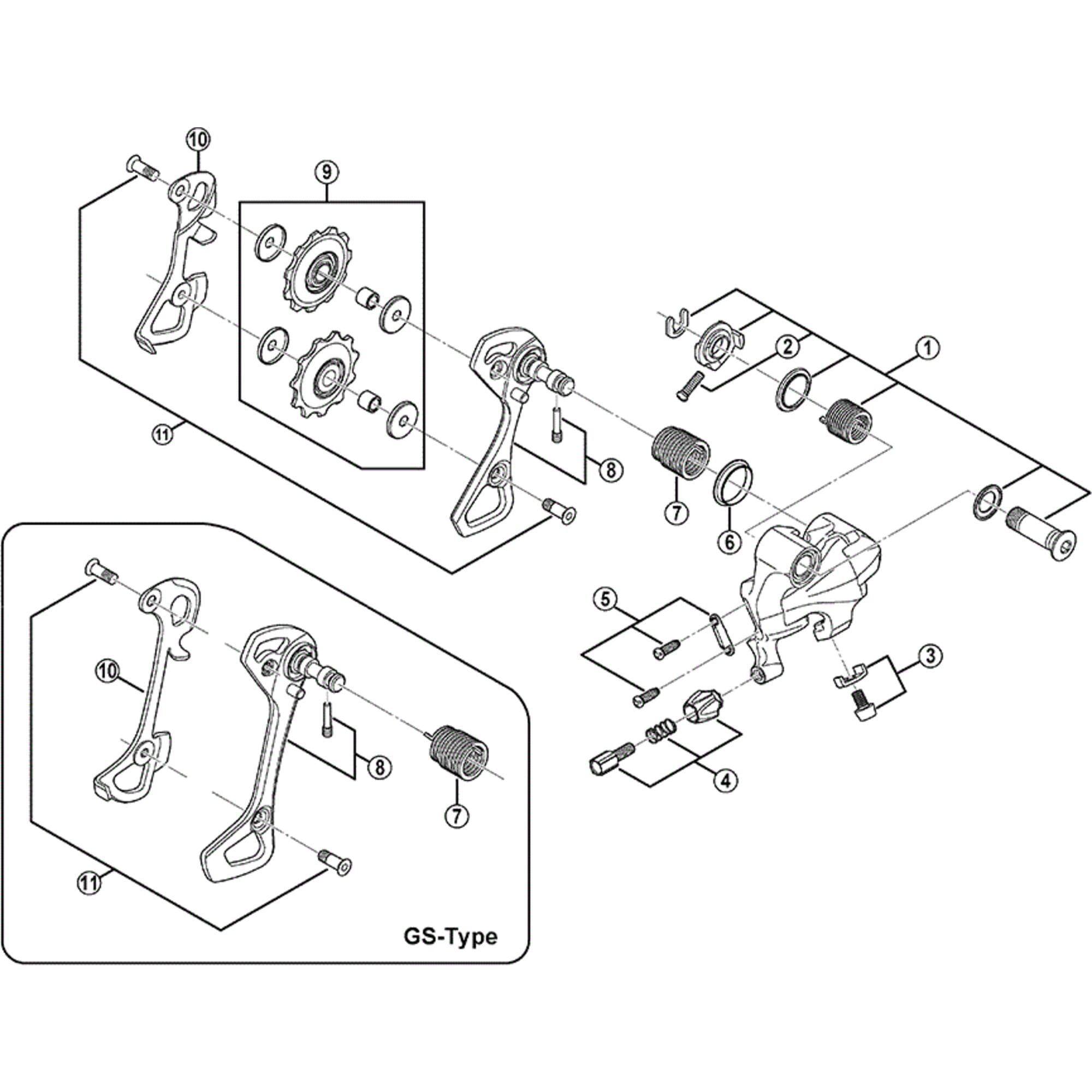 Shimano Spares 6700 stroke adjusting screws and plate