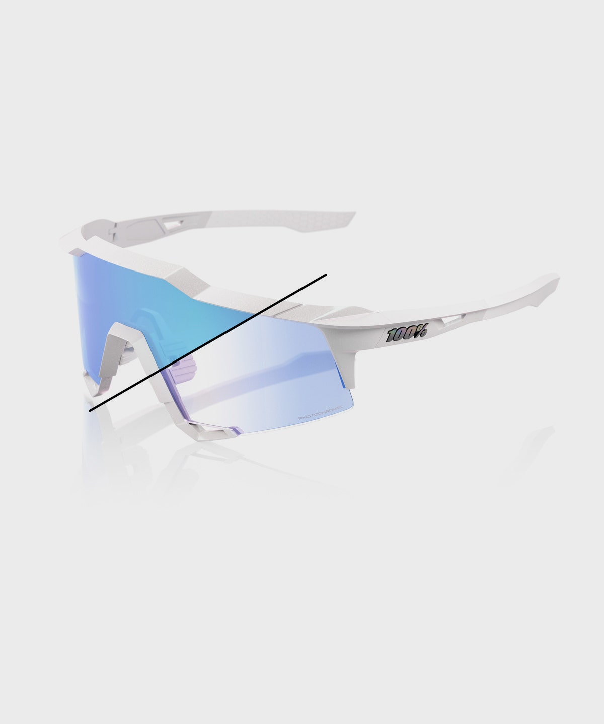 100% Speedcraft Bastille LE Glasses | Power2CyclePearl White Glitter/Blue Mirror Photochromic