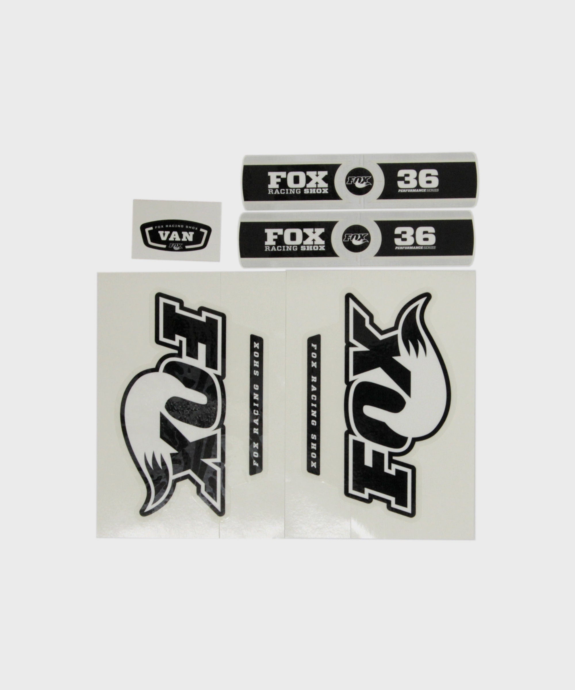 FOX Fork 36 P | Power2CycleS VAN R O/B Black Lowers Decal Kit 2012