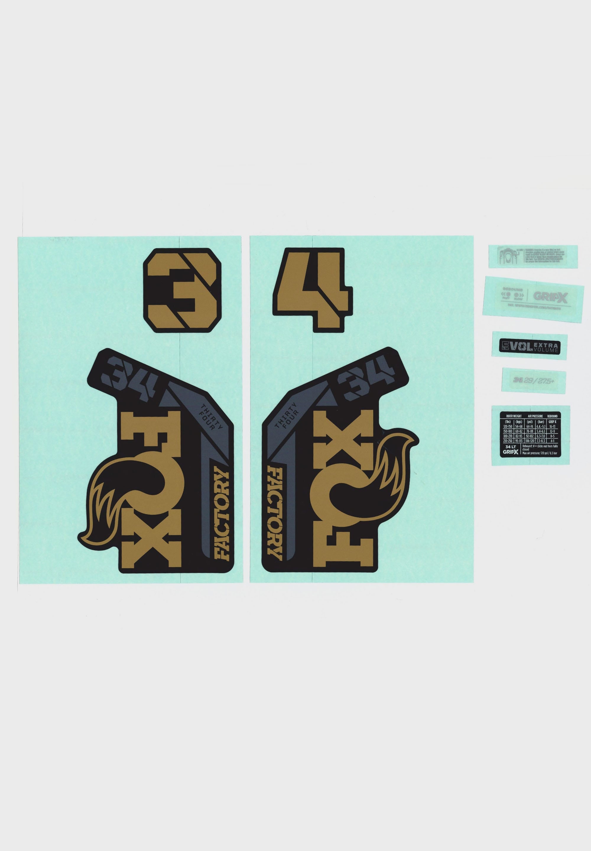 FOX Fork 34 Decal Kit 2025