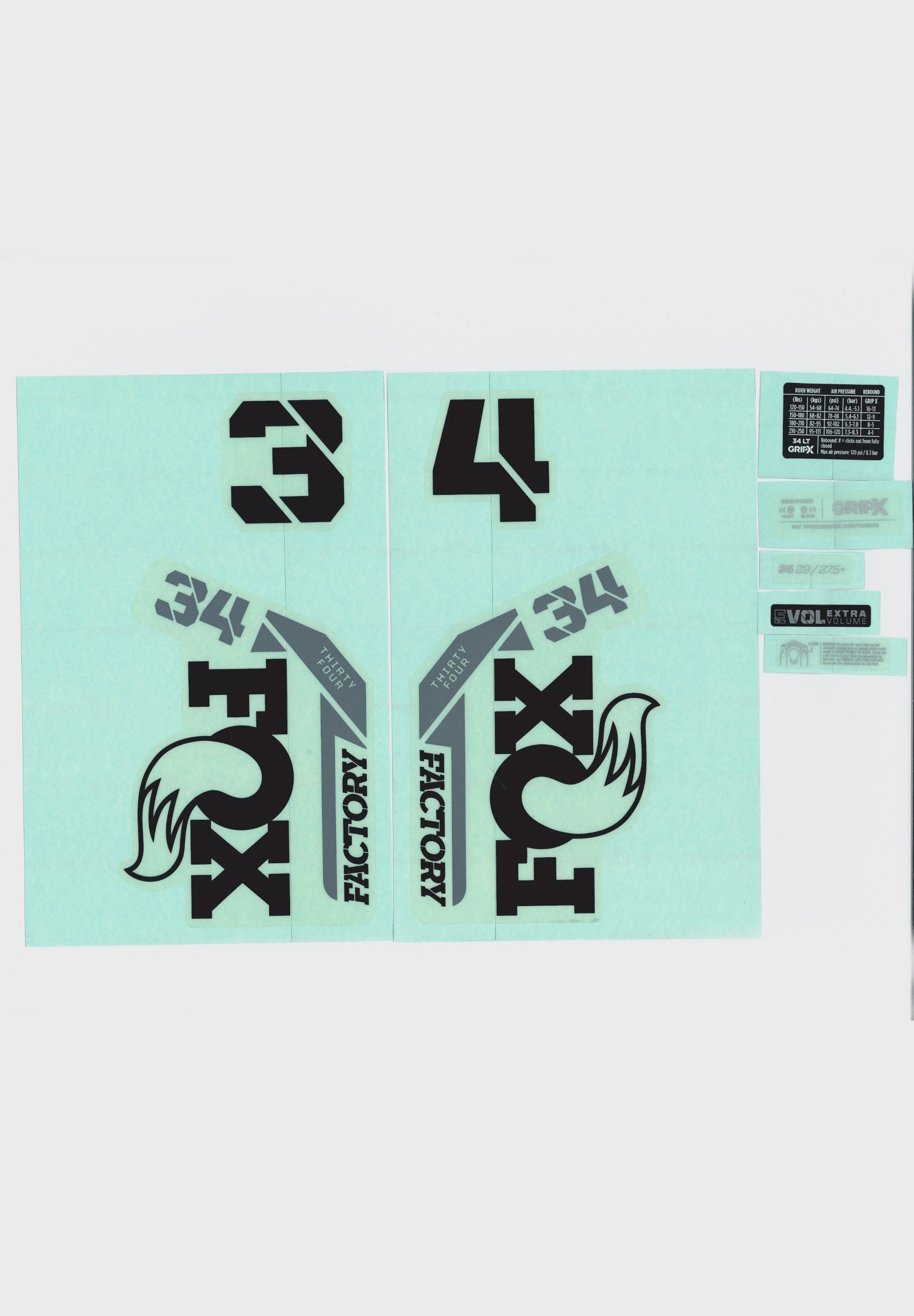 FOX Fork 34 Decal Kit 2025