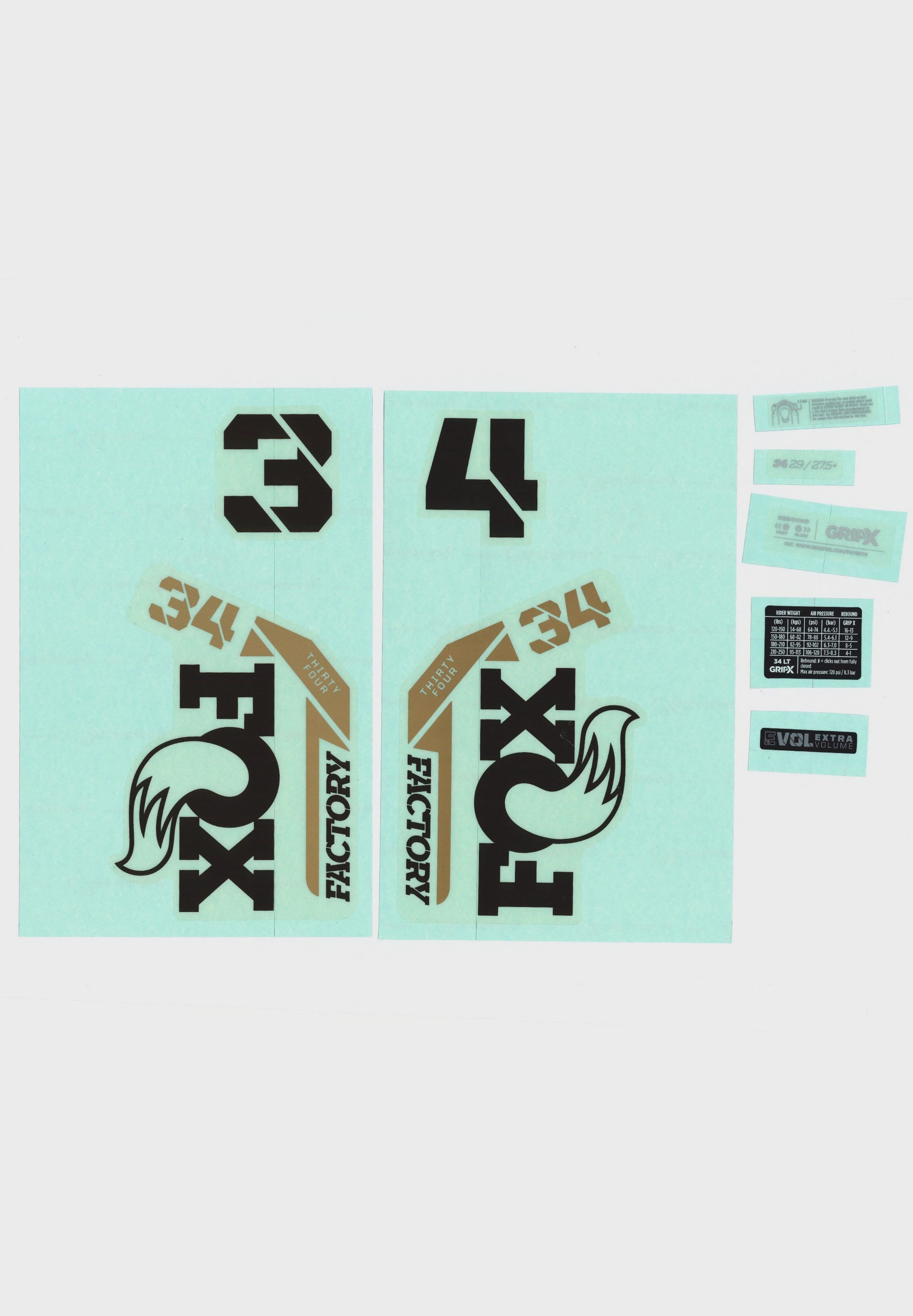 FOX Fork 34 Decal Kit 2025