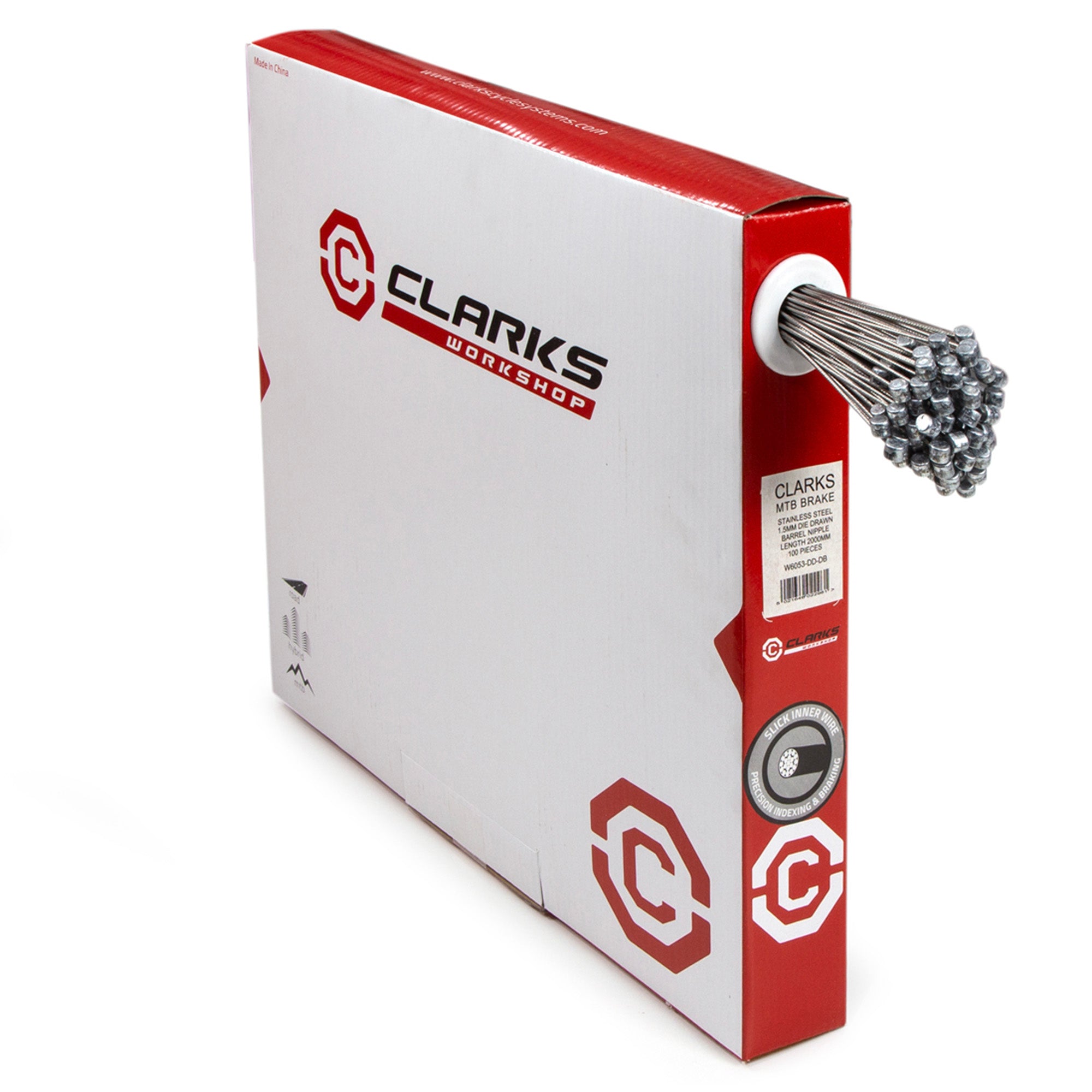 Clarks MTB/Hybrid Galvanized Inner Brake Wire Barrel Nipple Dispenser Box (100pcs) | Power2Cycle