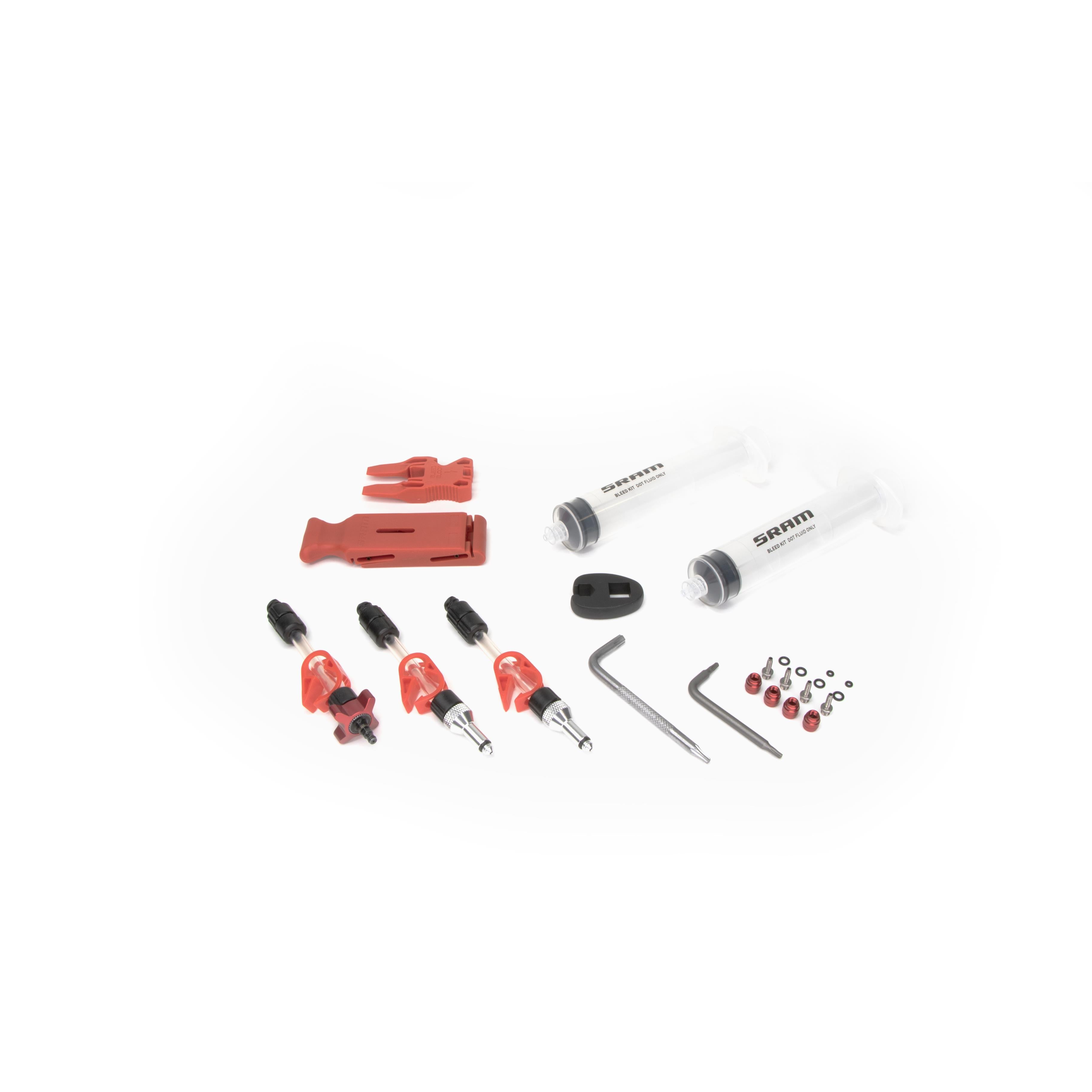 SRAM Standard Dot Brake Bleed Kit (2 Syringes/Fittings, Bleed Blocks, Torx Tool, Crowfoot, Bleeding Edge Fitting) V2  | Power2Cycle X0/ Xx/ Guide/Level/Code/Hydroroad/G2 | Power2Cycle