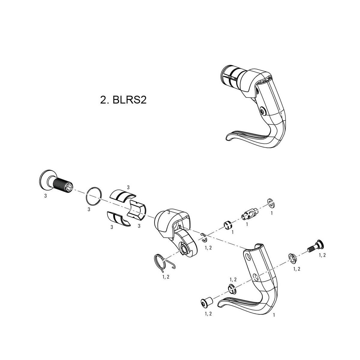 Sram Spare  | Power2Cycle Brake Lever Hardware Kit TT TT500, TT900 Qty1 | Power2Cycle