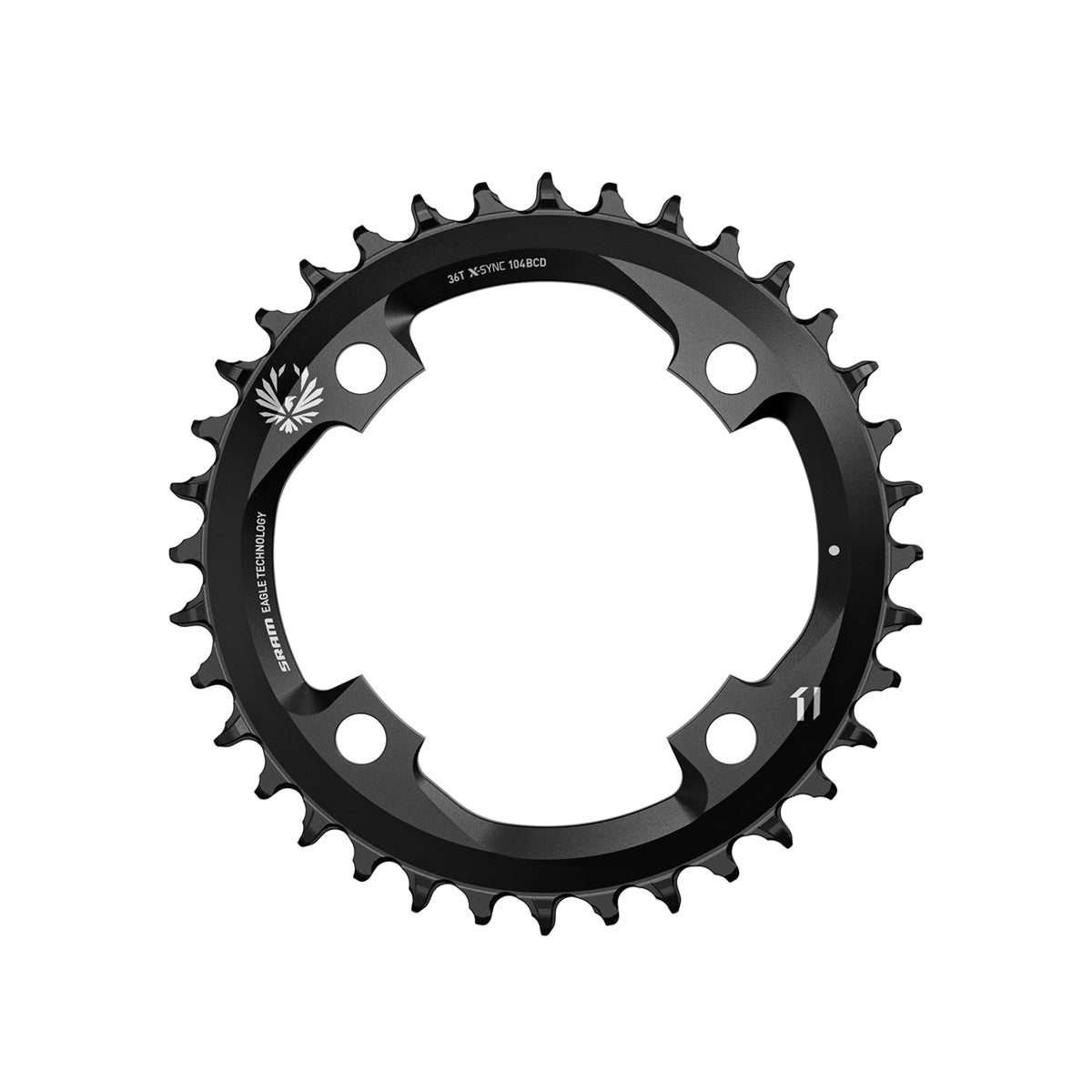 SRAM Chain Ring X | Power2CycleSYNC 2 36T 104 BCD Alum 12 speed Black | Power2Cycle BLACK 12 SPEED