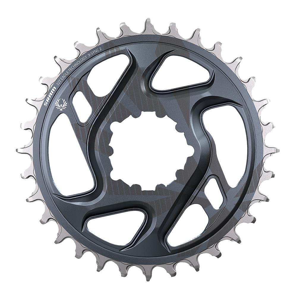 SRAM X | Power2CycleSYNC 2 Chainring DM 3mm Offset Boost Eagle | Power2Cycle LUNAR GREY