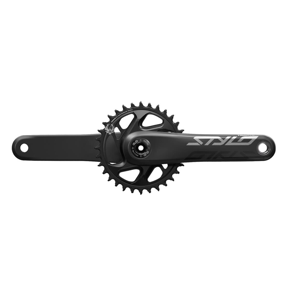 TRUVATIV Crank Stylo Carbon Eagle Fat Bike 4" DUB 12s 170 wDirect Mount 30t X | Power2CycleSYNC 2 Chainring Black (DUB Cups/BearingsNot Included) | Power2Cycle BLACK 170MM
