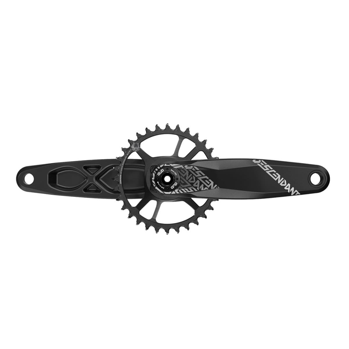 TRUVATIV Crank Descendant 6K Aluminum Eagle Boost 148 DUB 12s 170 w Direct Mount 32t X | Power2CycleSYNC 2 Chainring Black (DUB Cups/Bearings Not Included) | Power2Cycle BLACK 170MM