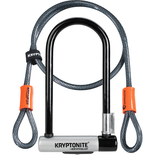 Kryptonite Kryptolok Standard U | Power2CycleLock with 4 foot Kryptoflex cable Sold Secure Gold
