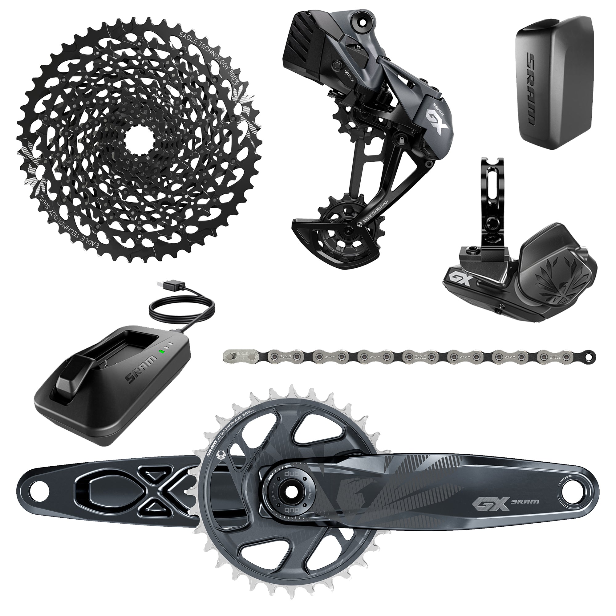 SRAM GX Eagle AXS DUB Groupset  | Power2Cycle 10 | Power2Cycle50T  | Power2Cycle Includes | Power2Cycle Rear Der & Battery