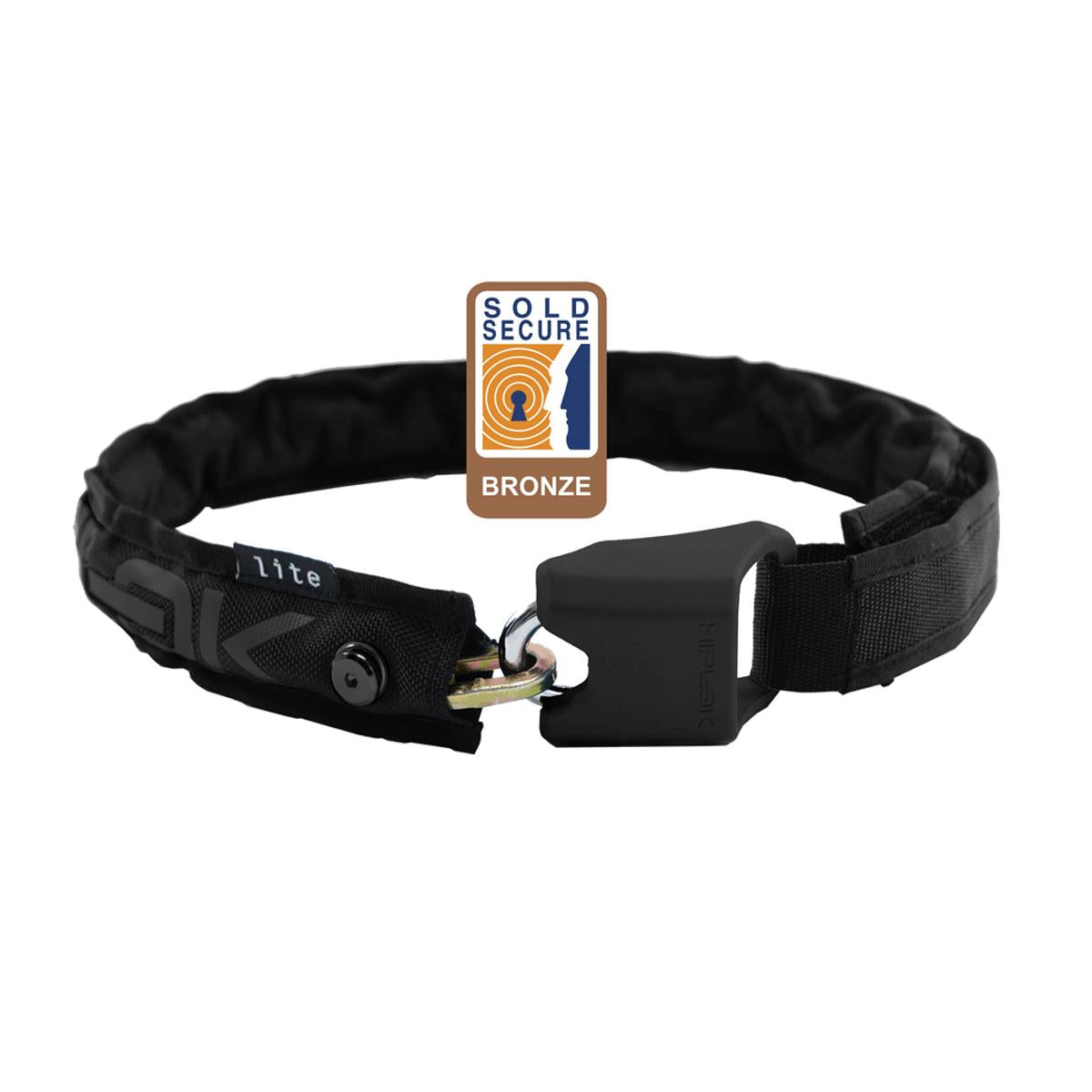 Hiplok LITE Wearable Chain Lock 6mm x 75cm  | Power2Cycle waist 24 | Power2Cycle44 inches (Bronze Sold Secure) | Power2Cycle BLACK