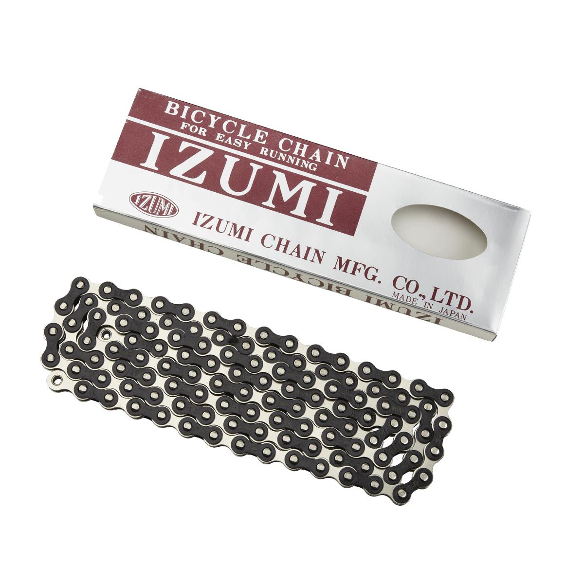 "Izumi ES410 JB/S 1/2" X 1/8" Track Chain 116L Silver/Black | Power2Cycle SILVER/BLACK 1/2" X 1/8""
