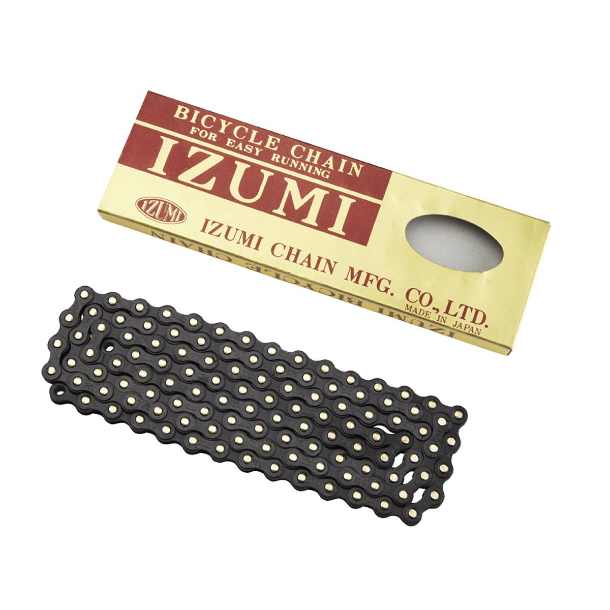 "izumi ES410 JB/JB 1/2" X 1/8" Track Chain 116L Black | Power2Cycle BLACK/GOLD JOINTS 1/2" X 1/8""