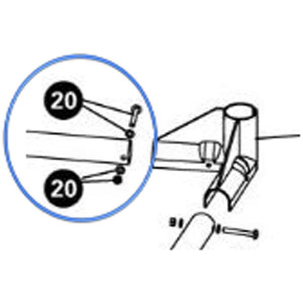 Park Tool 2  | Power2Cycle Leg bolt with washers and nut for PCS | Power2Cycle9 and 10