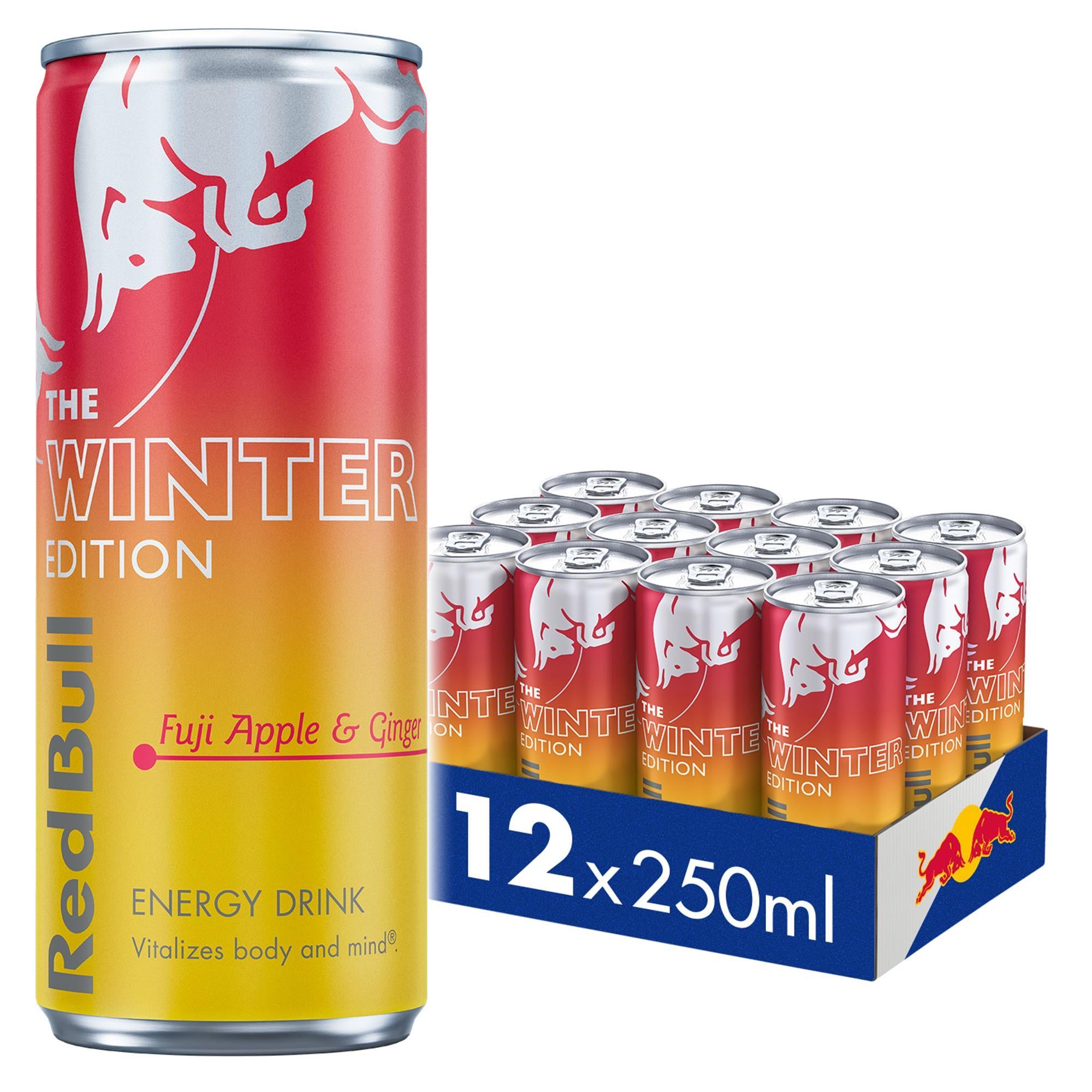 Red Bull Winter 2025 Fuji Apple and Ginger 250ml (12 Pack) 2025 | Power2Cycle RED/YELLOW 250ML