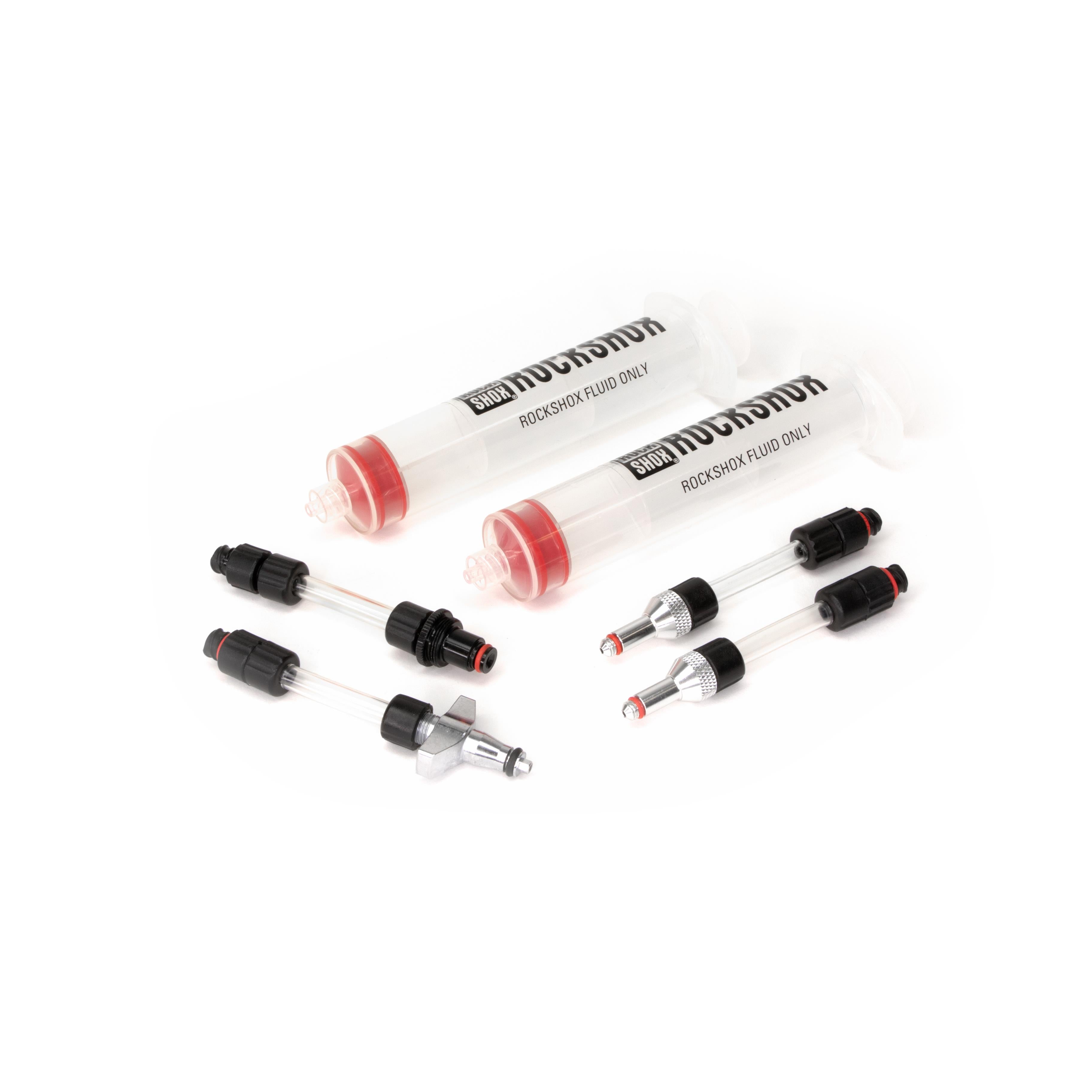 RockShox RockShox Universal Bleed Kit (Includes 2 Syringes, 2 Standard Fittings, Charger Fitting, And Reverb Bleeding Edge Fitting) | Power2Cycle
