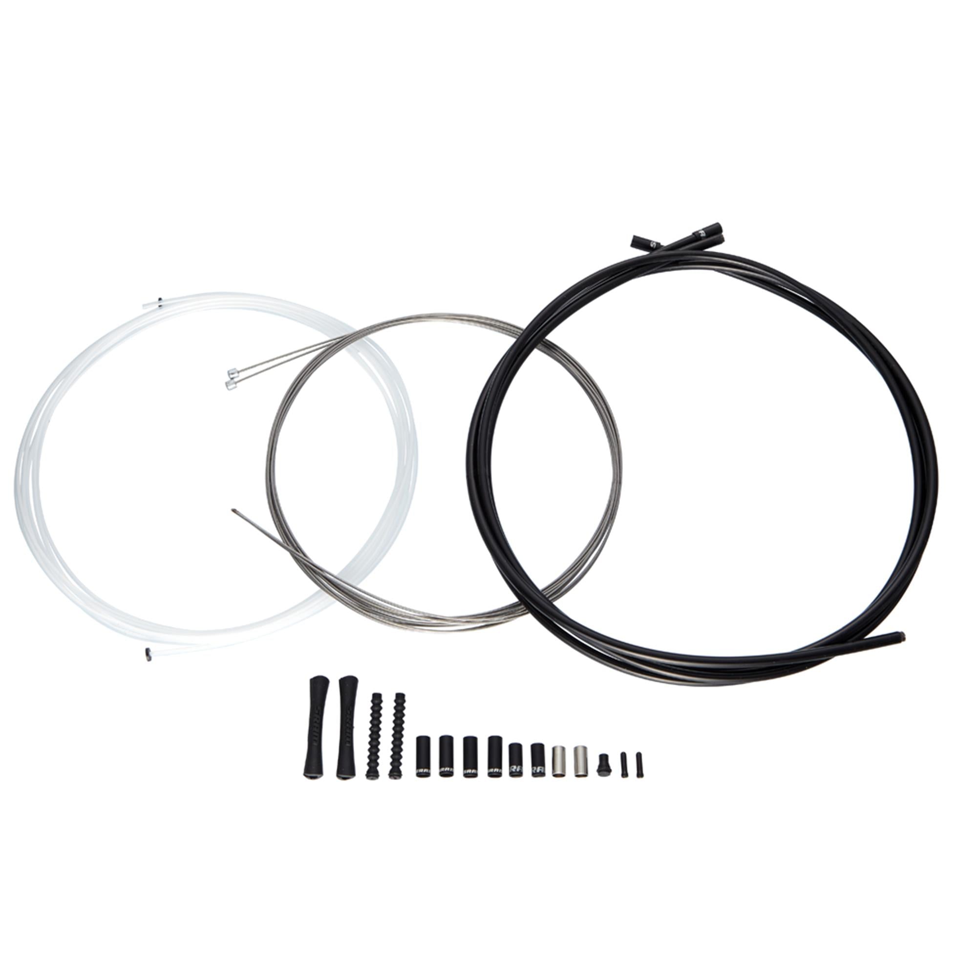 SRAM Shift Cable Kit  | Power2Cycle Black 4mm SlickWire 1X (Includes 2300mm x1.1mm SRAM SlickWire cable,  2000x4mm SRAM housing, 2 SRAM Aluminum Ferrules, 2 end caps)  | Power2Cycle SRAM 1x MTB and Road | Power2Cycle BLACK 4MM