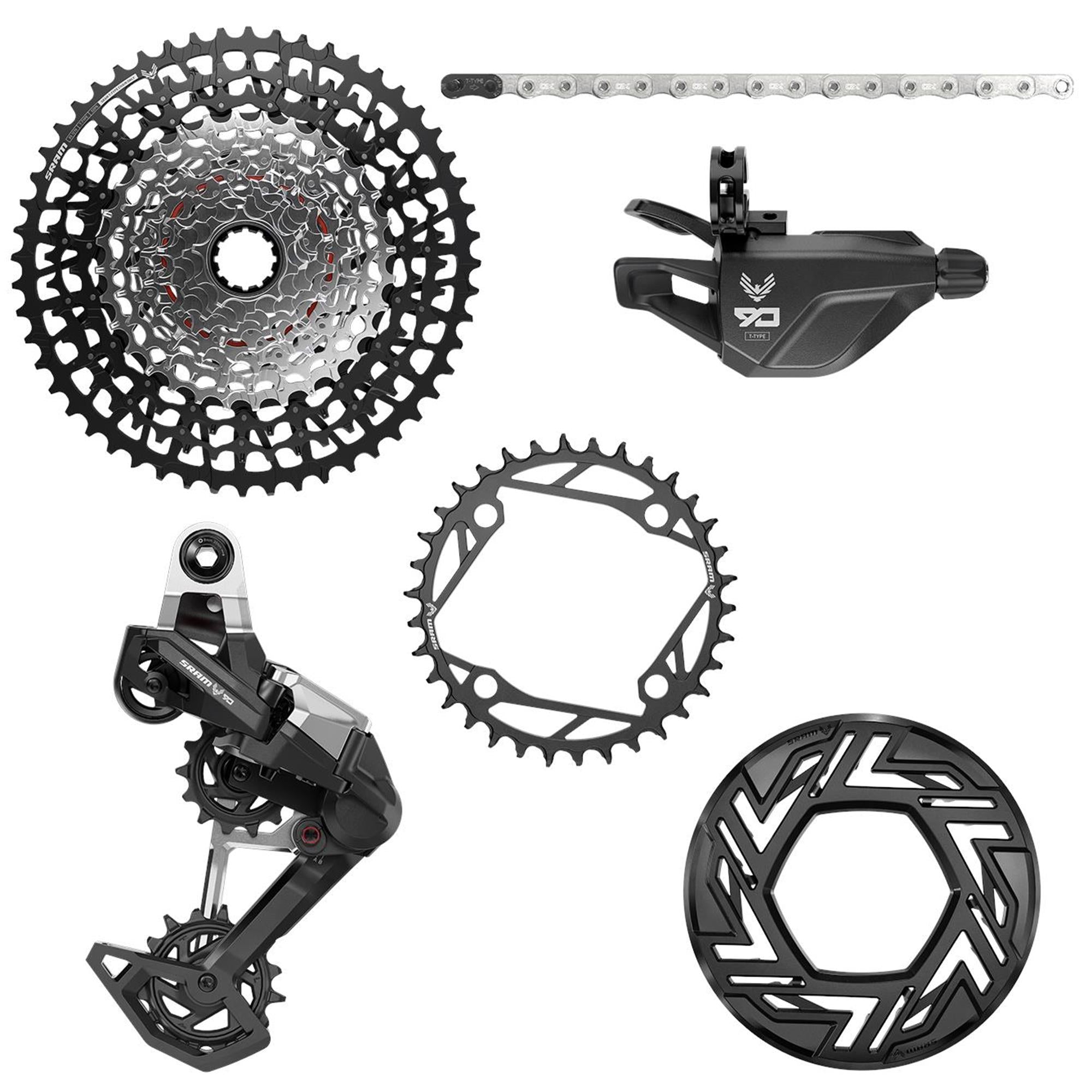 SRAM Eagle 90 Groupset Emtb (Rear Der, Single Click Trigger Wclamp, Cr 104Bcd T | Power2CycleType 34T, Clip | Power2CycleOn Guard , Gx T | Power2CycleType Chain 126L, Cs Xs | Power2Cycle1275 Blk 10 | Power2Cycle52T)  | Power2Cycle Cranks Not Included | Power2Cycle  10 | Power2Cycle52T