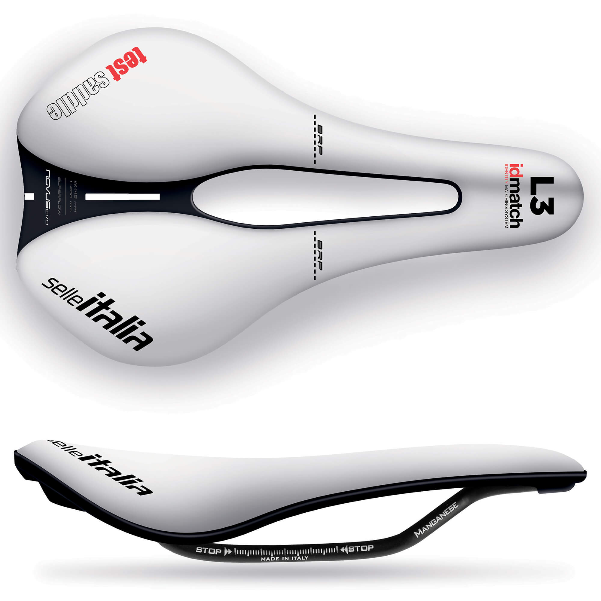 Selle Italia Novus Boost Evo TM Superflow Test Saddle | Power2Cycle WHITE L3