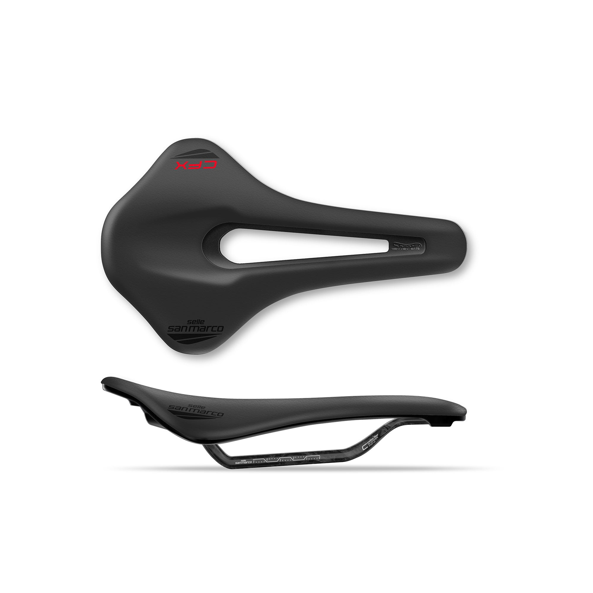 Selle San Marco Shortfit 2.0 Carbon FX Saddle | Power2Cycle BLACK/BLACK