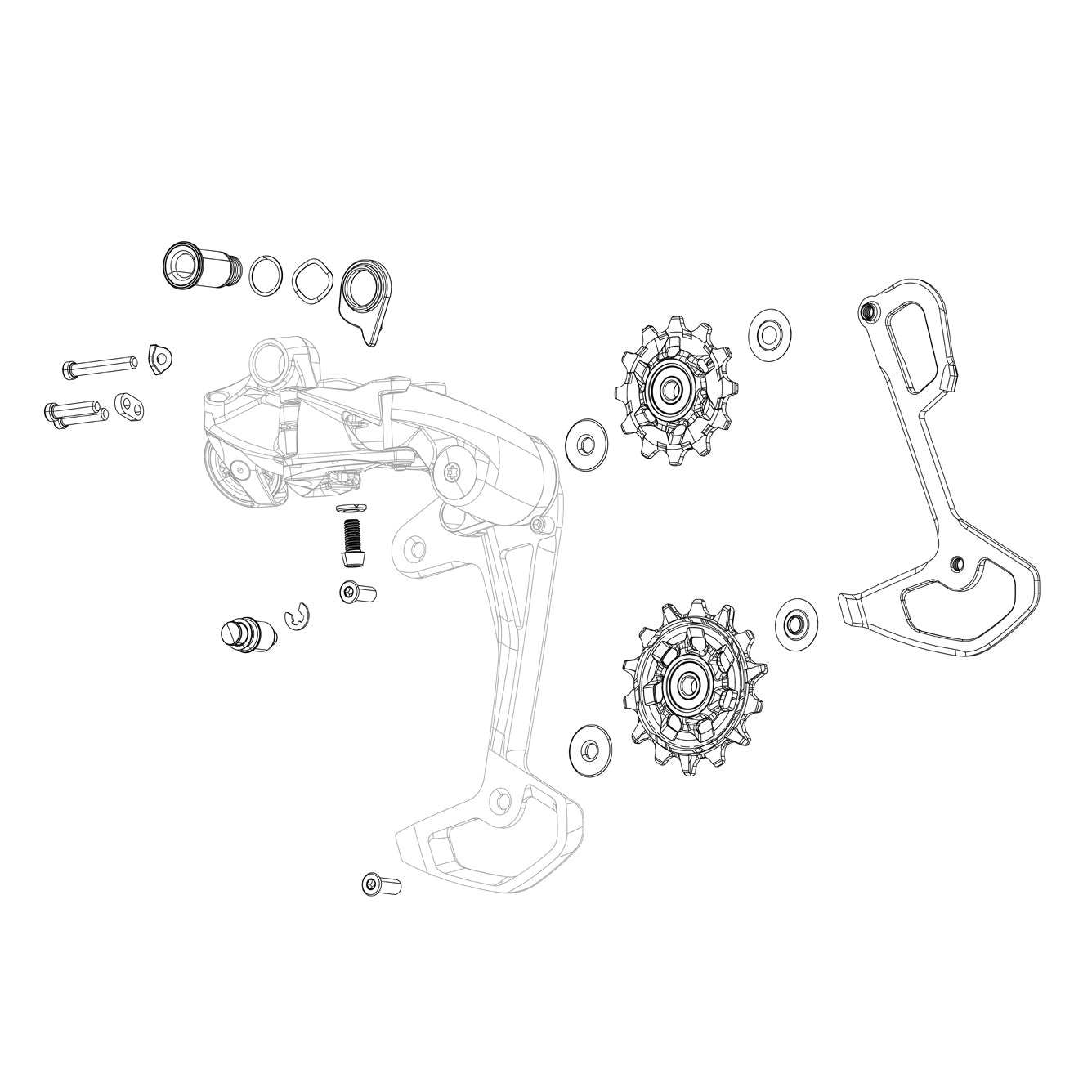 SRAM Spare  | Power2Cycle Rear Derailleur Inner Cage X01 Eagle AXS Polar Including Screws | Power2Cycle