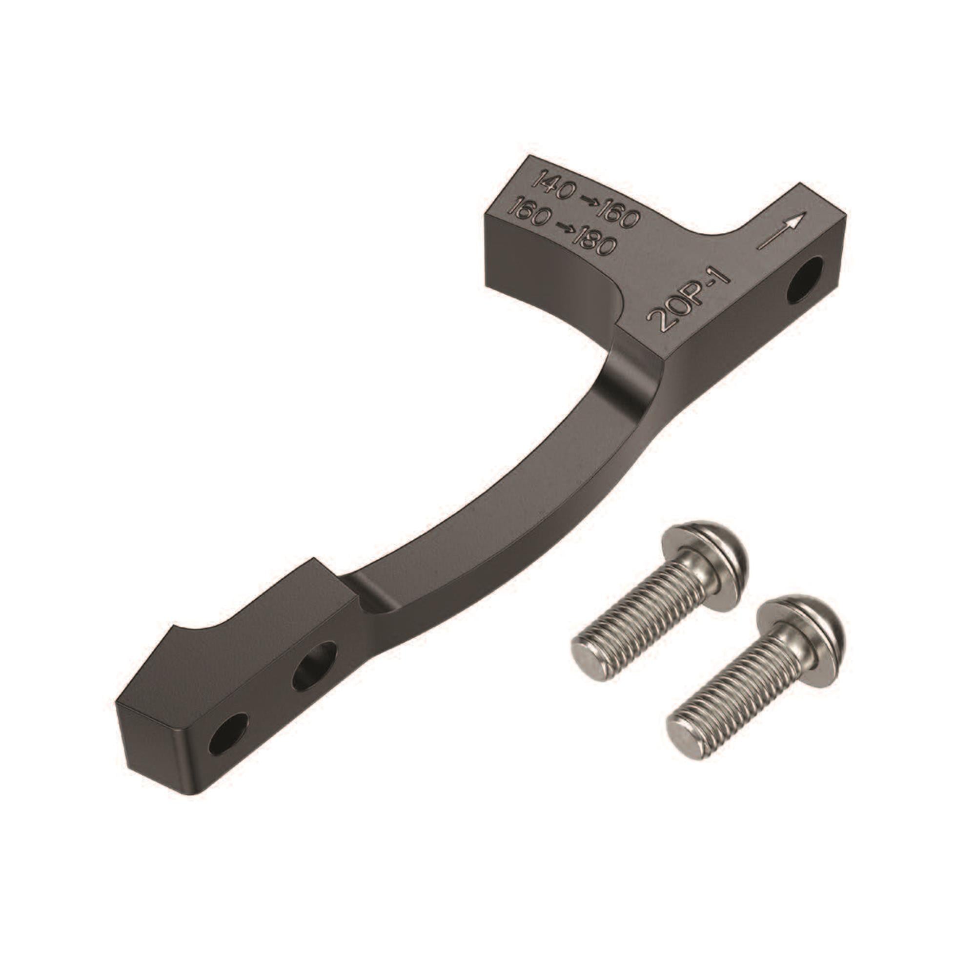 SRAM Post Bracket  | Power2Cycle 20 P 1  (For Use With 160mm And 180mm Rotors Only)  (140 To 160 Or 160 To 180), Includes Stainle | Power2Cycle Bracket Mounting Bolts | Power2Cycle