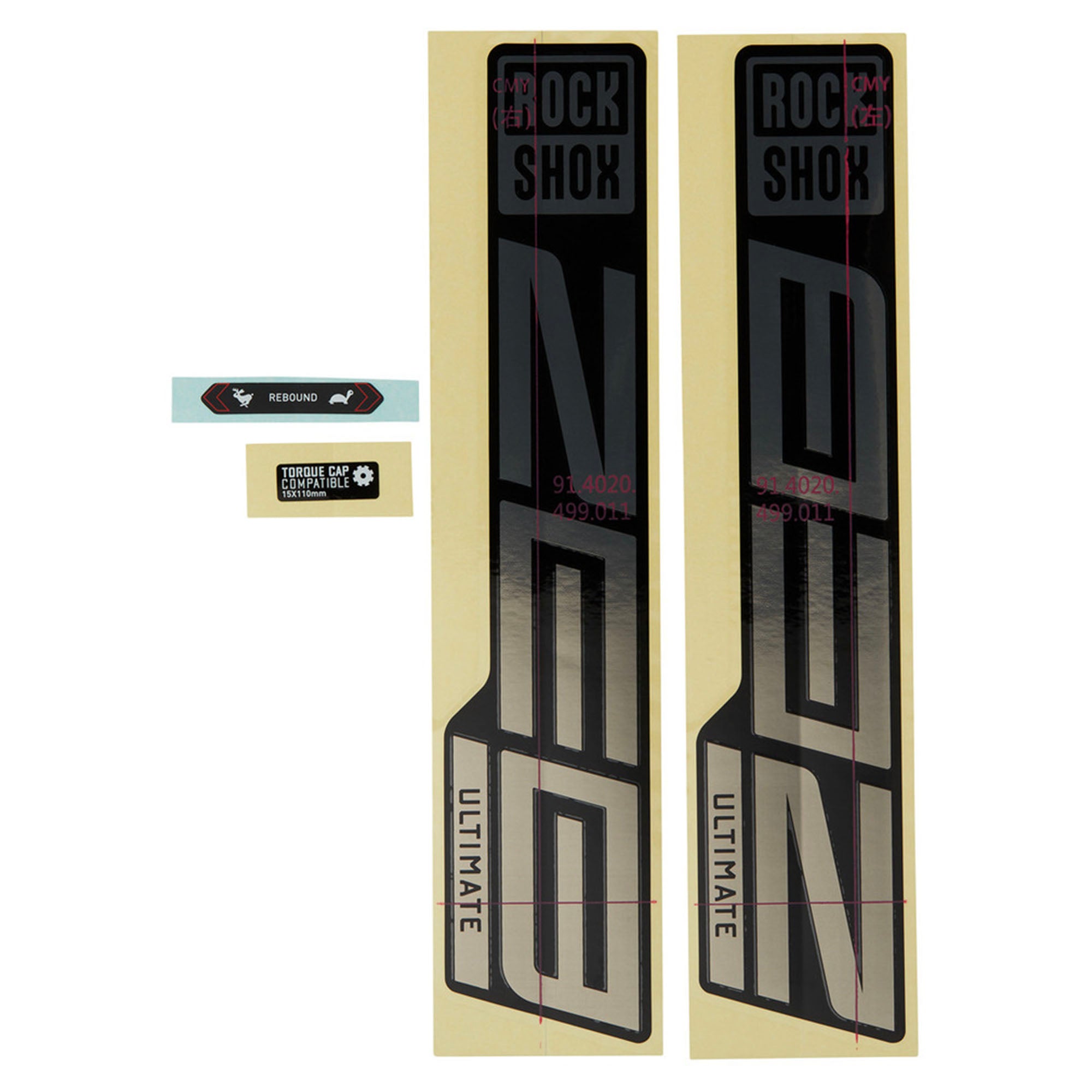 Rockshox Fork Decal Kit  | Power2Cycle Zeb Ultimate 27/29 (2021) | Power2Cycle