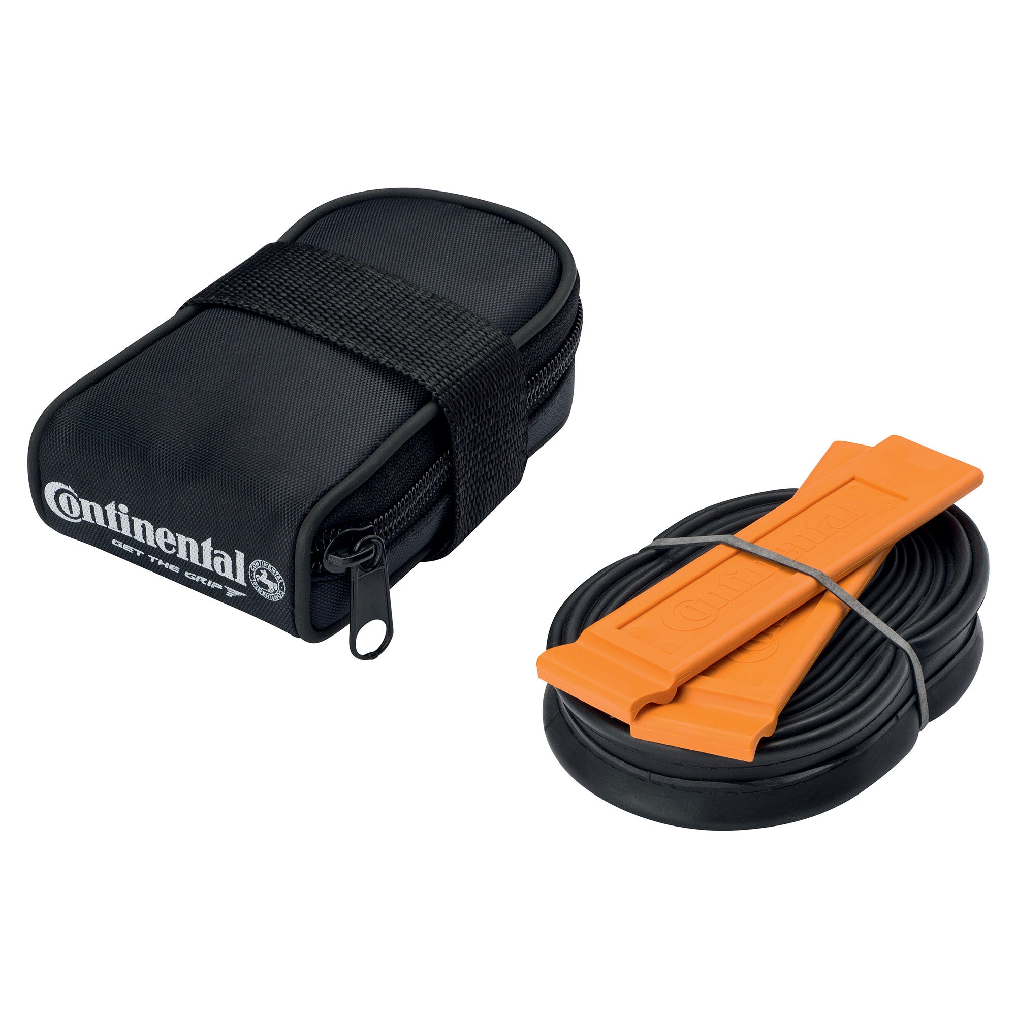 Continental Road Saddle Bag with Race 700 x 20 | Power2Cycle25 Presta 60mm Valve Tube and 2 Tyre Levers | Power2Cycle BLACK