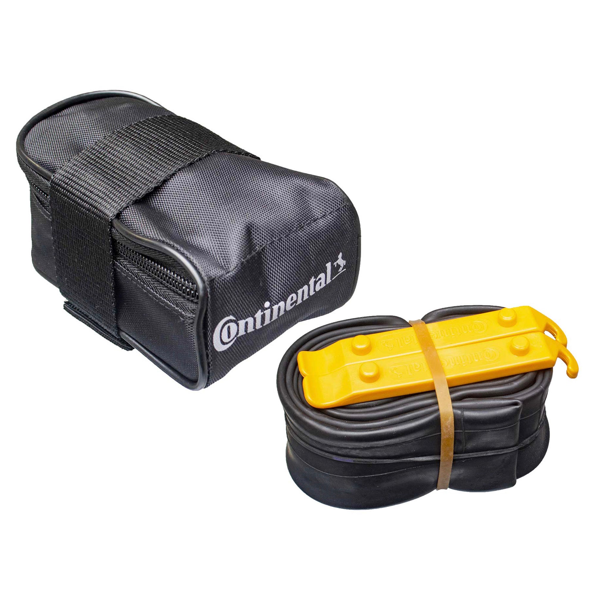 Continental MTB Saddle Bag with MTB 26 x 1.75x2.5 Presta 42mm Valve Tube and 2 Tyre Levers | Power2Cycle BLACK