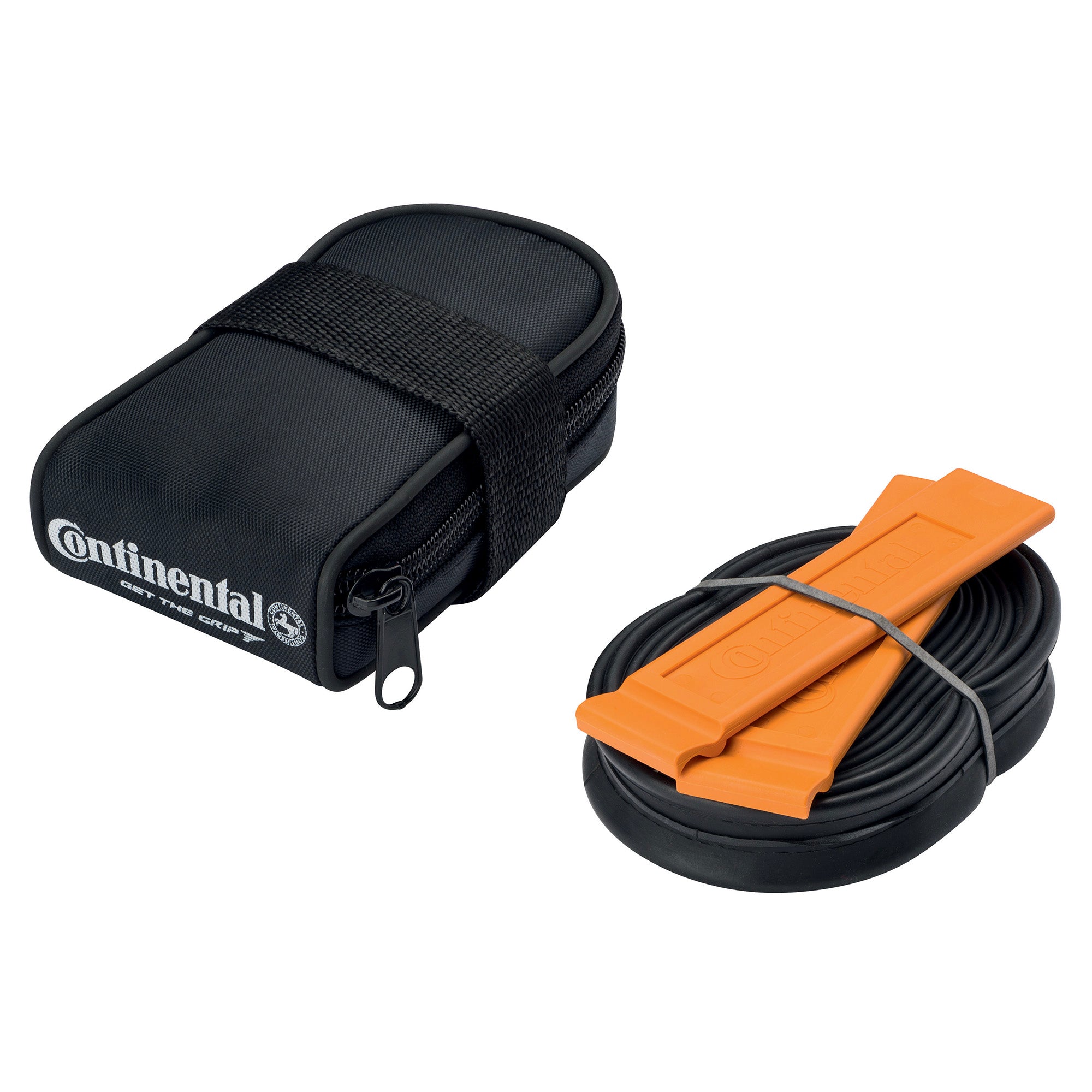 Continental Road Saddle Bag with Race 700 x 20 | Power2Cycle25 Presta 48mm Valve Tube and 2 Tyre Levers | Power2Cycle BLACK