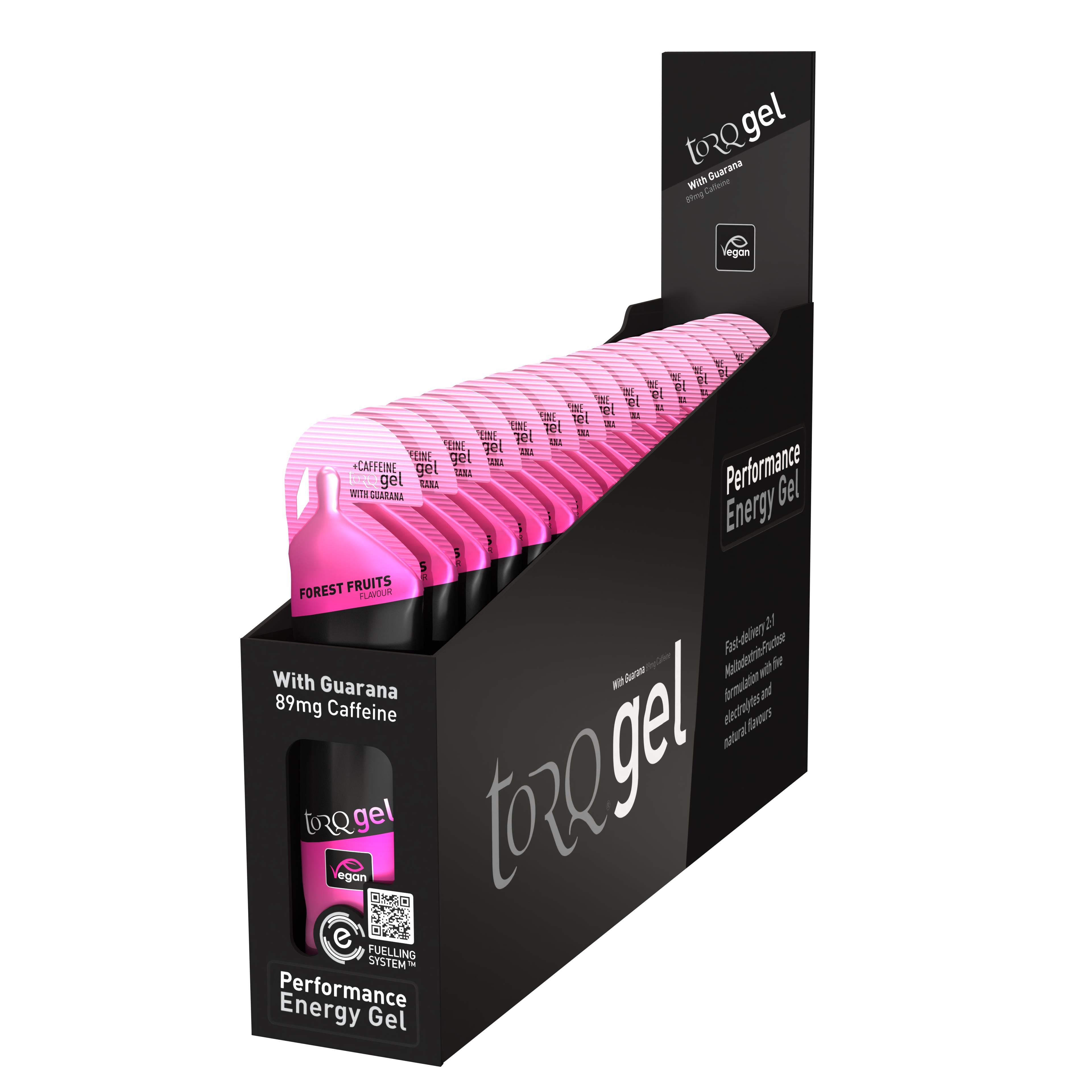 TORQ Energy Gel With Guarana  | Power2Cycle Caffeinated (15x 45g) | Power2Cycle