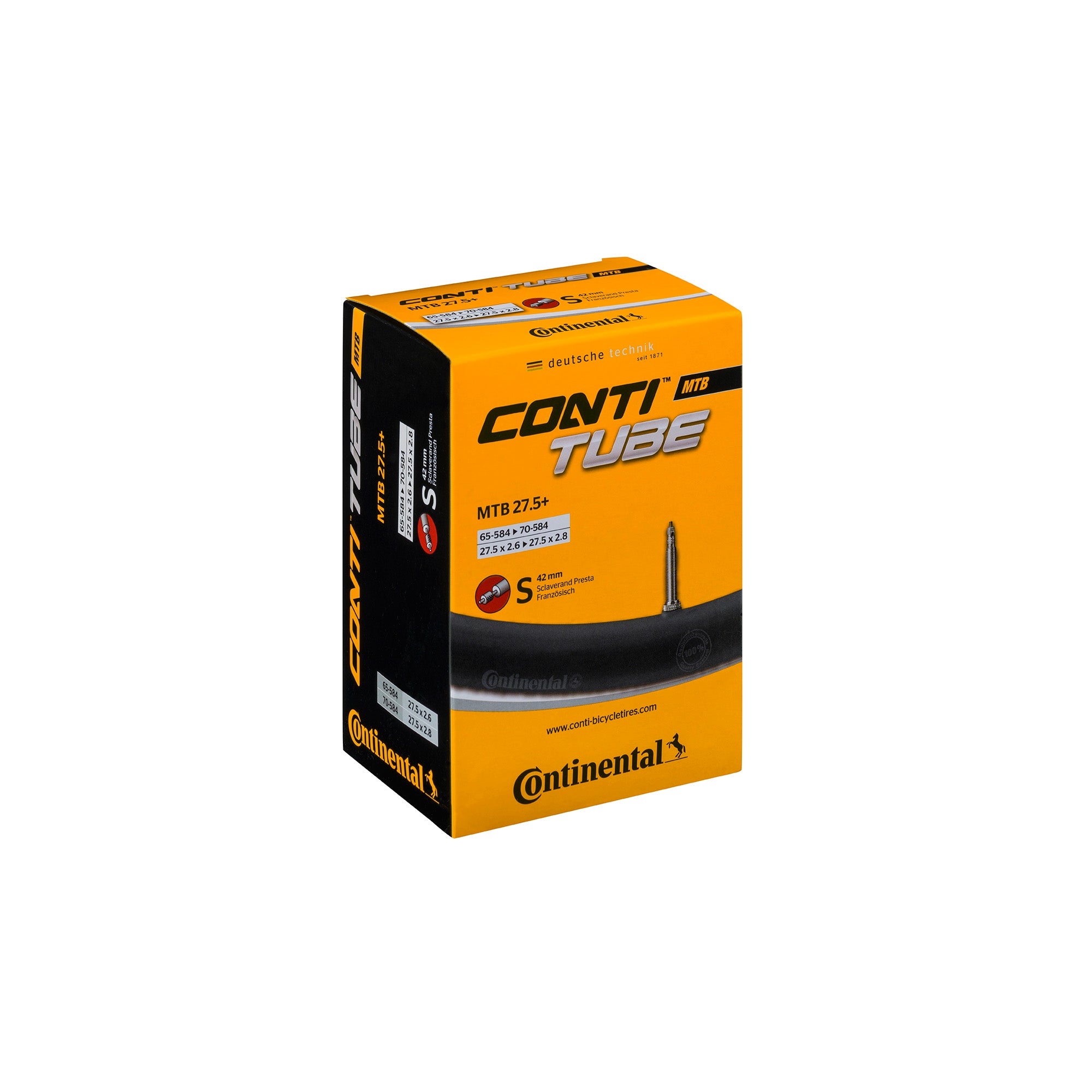 Continental MTB Tube Light  | Power2Cycle Presta 42mm Valve | Power2Cycle BLACK