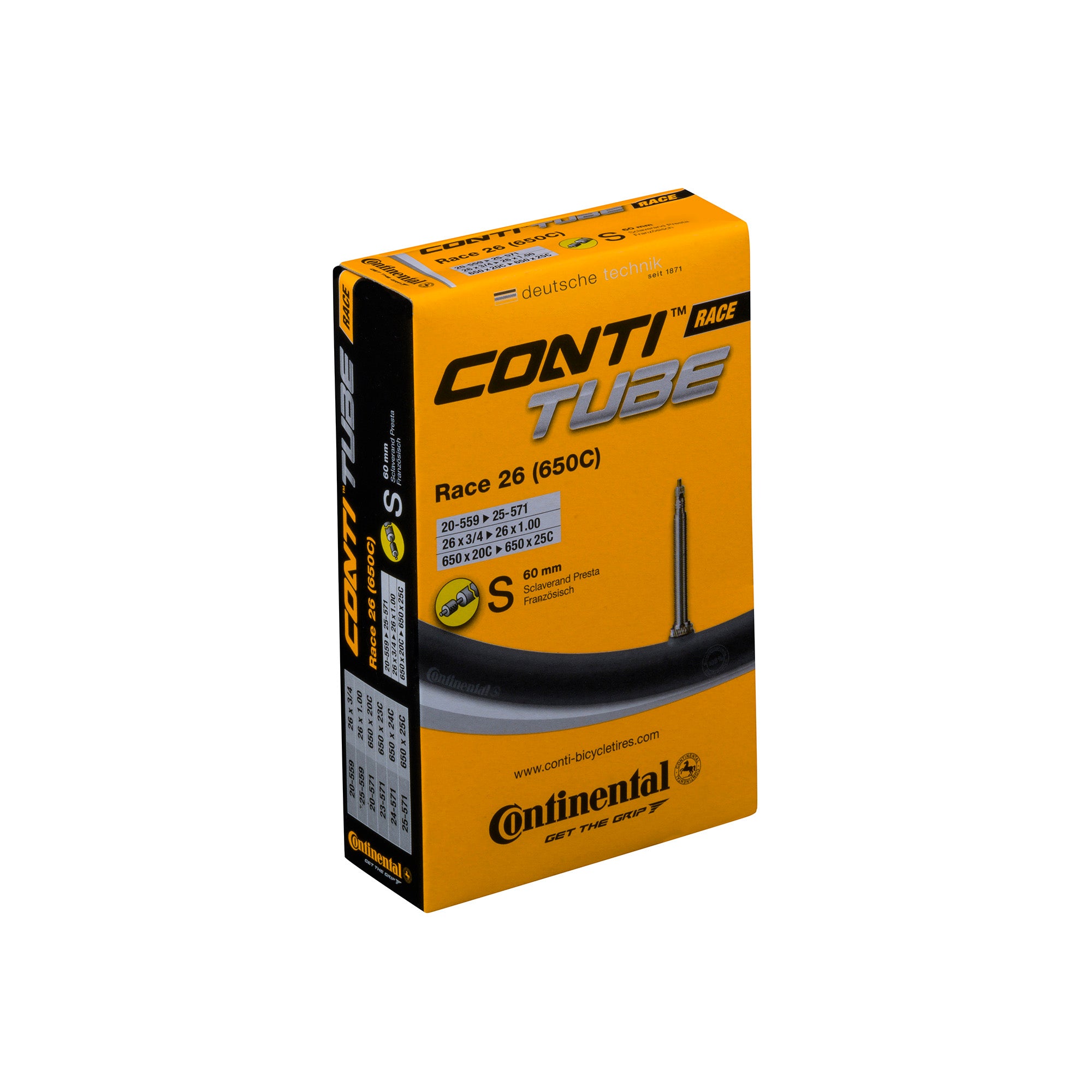 Continental Race Tube  | Power2Cycle Presta 60mm Valve | Power2Cycle BLACK