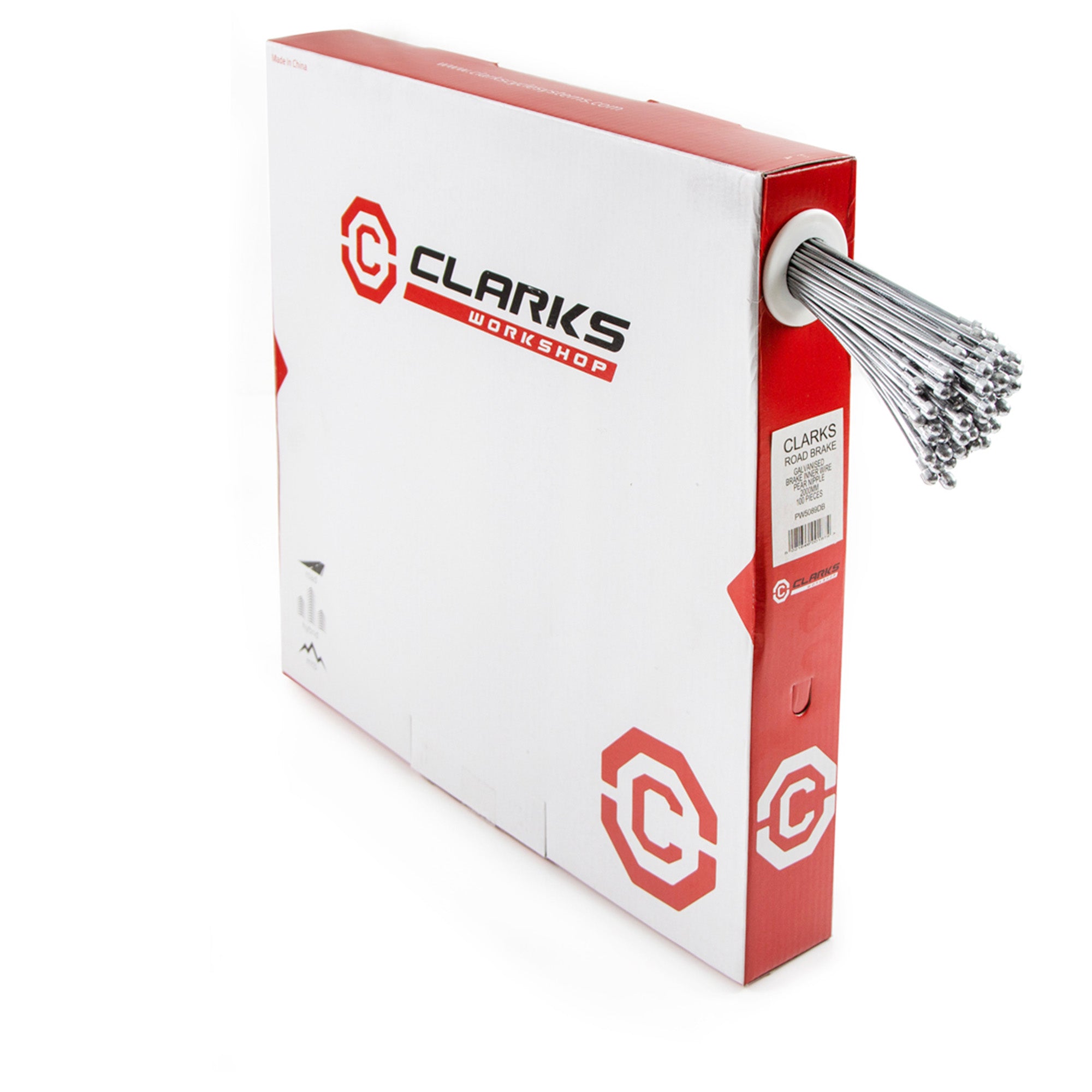 Clarks Road S/S Inner Brake Wire W1.5mm x L2000mm Pear Nipple Dispenser Box (100pcs) | Power2Cycle