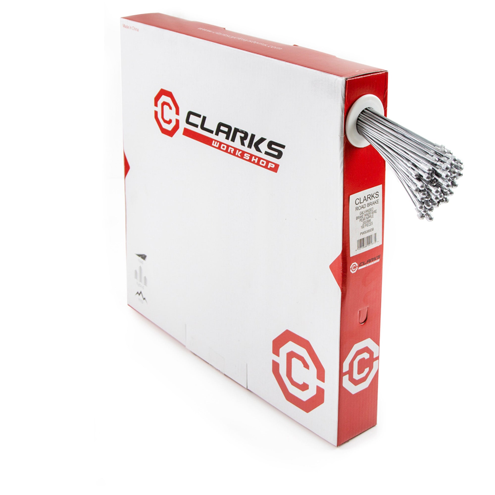 Clarks Road Die | Power2CycleDrawn S/S Inner Brake Wire W1.5mm x L2000mm Pear Nipple Dispenser Box (100pcs) | Power2Cycle