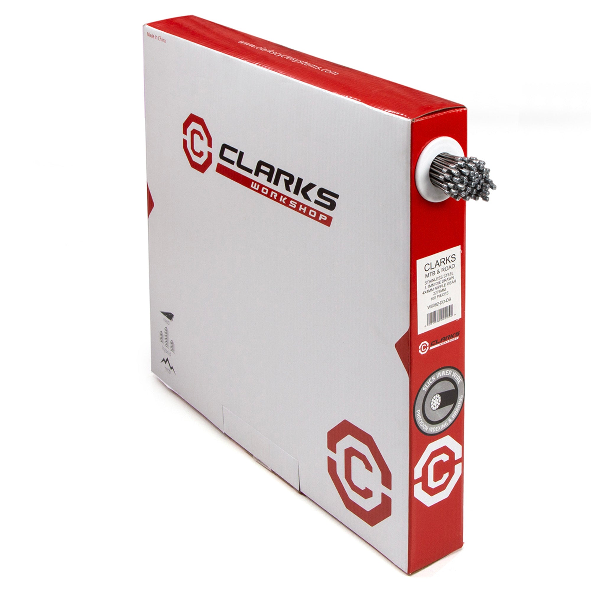 Clarks Universal S/S Tube Nipple Inner Gear Wire W1.1 x L2275mm Fits All Major Systems Dispenser Box (100 pcs) | Power2Cycle