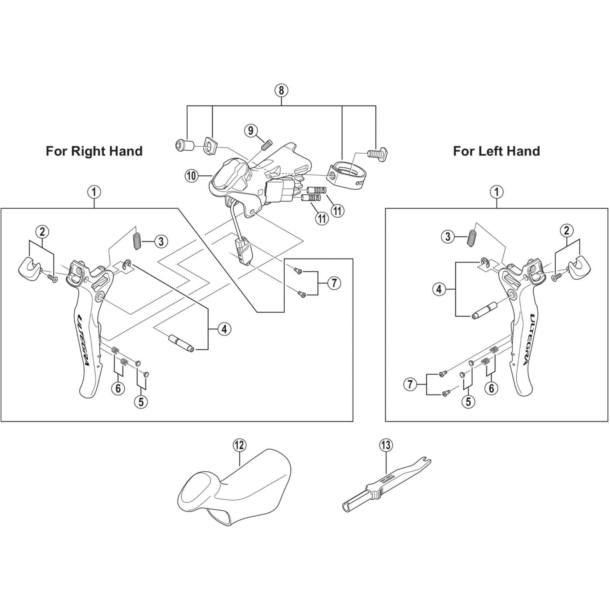 Shimano Spares 6870 lever axle and E | Power2Cyclering