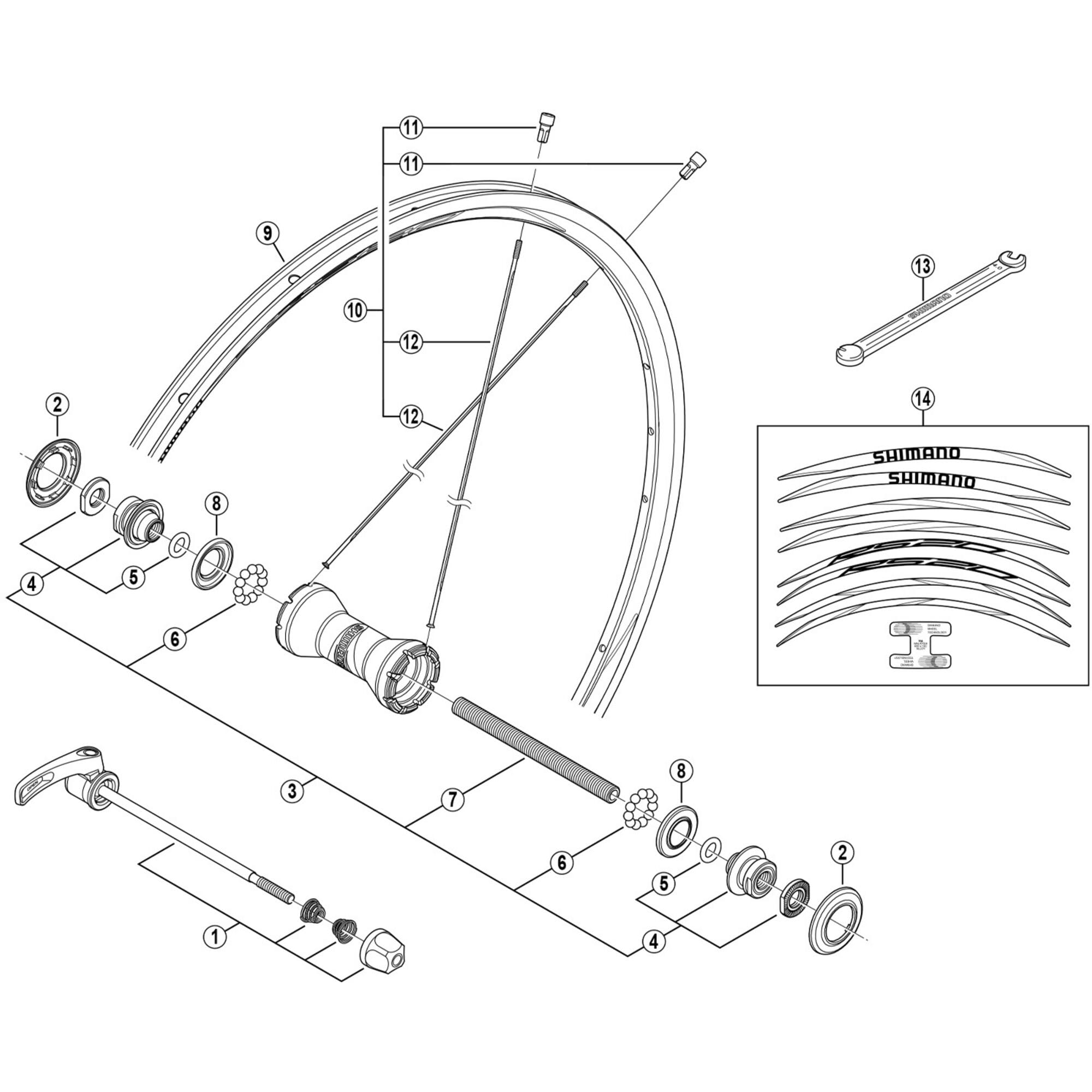 Shimano Spares RS20 spoke black 284 mm