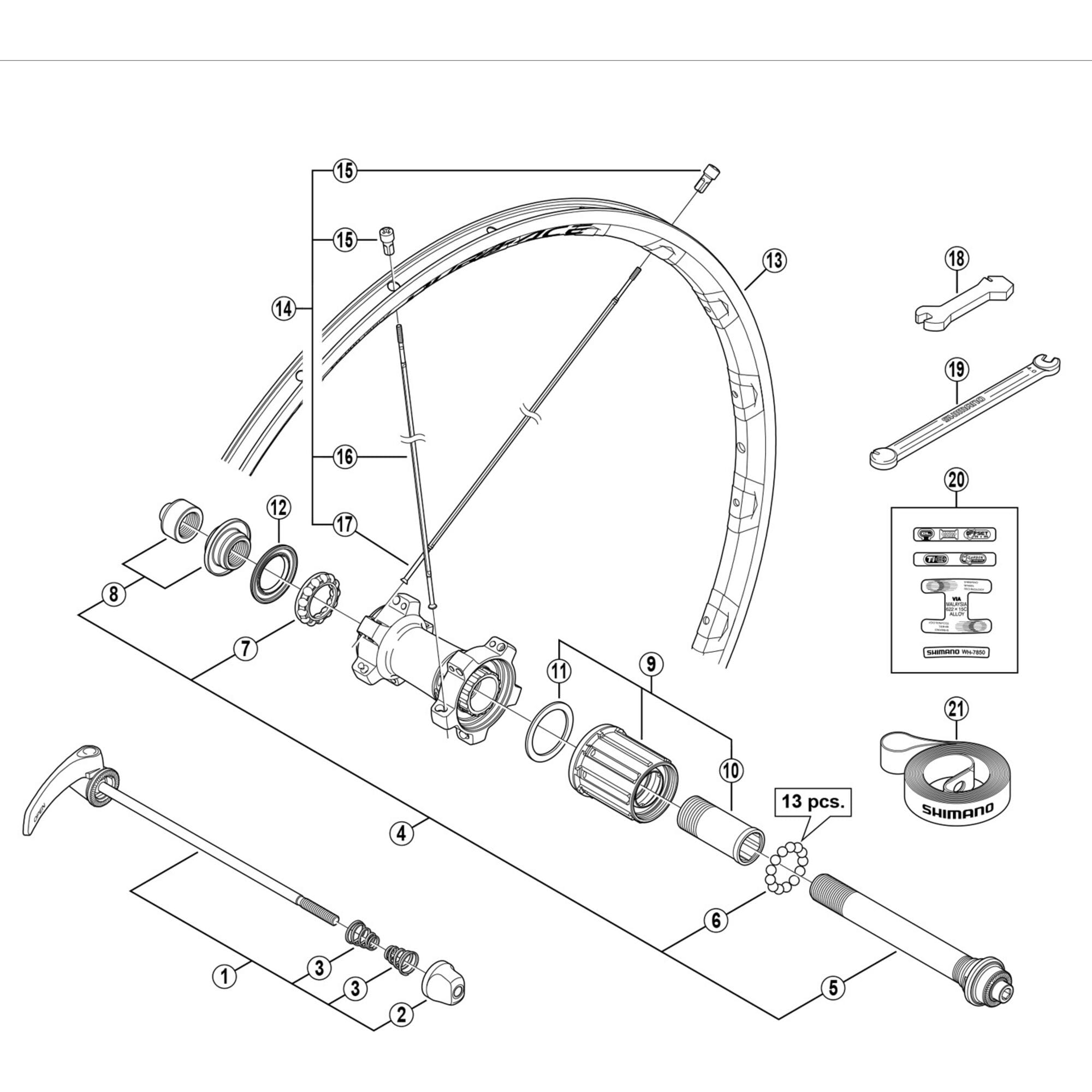 Shimano Spares 7850 spoke 302 mm