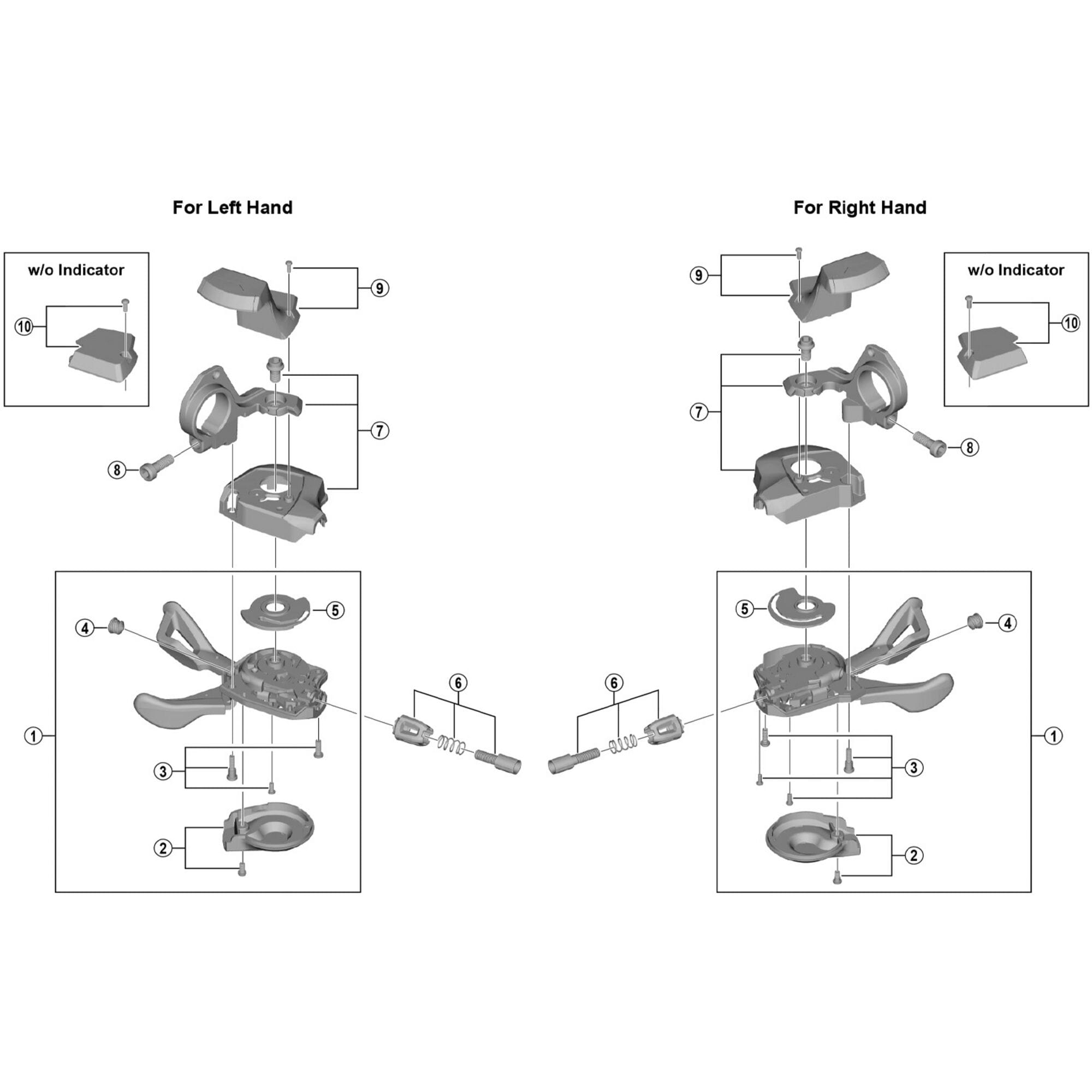 Shimano Spares 10 right hand base cover unit with indicator type