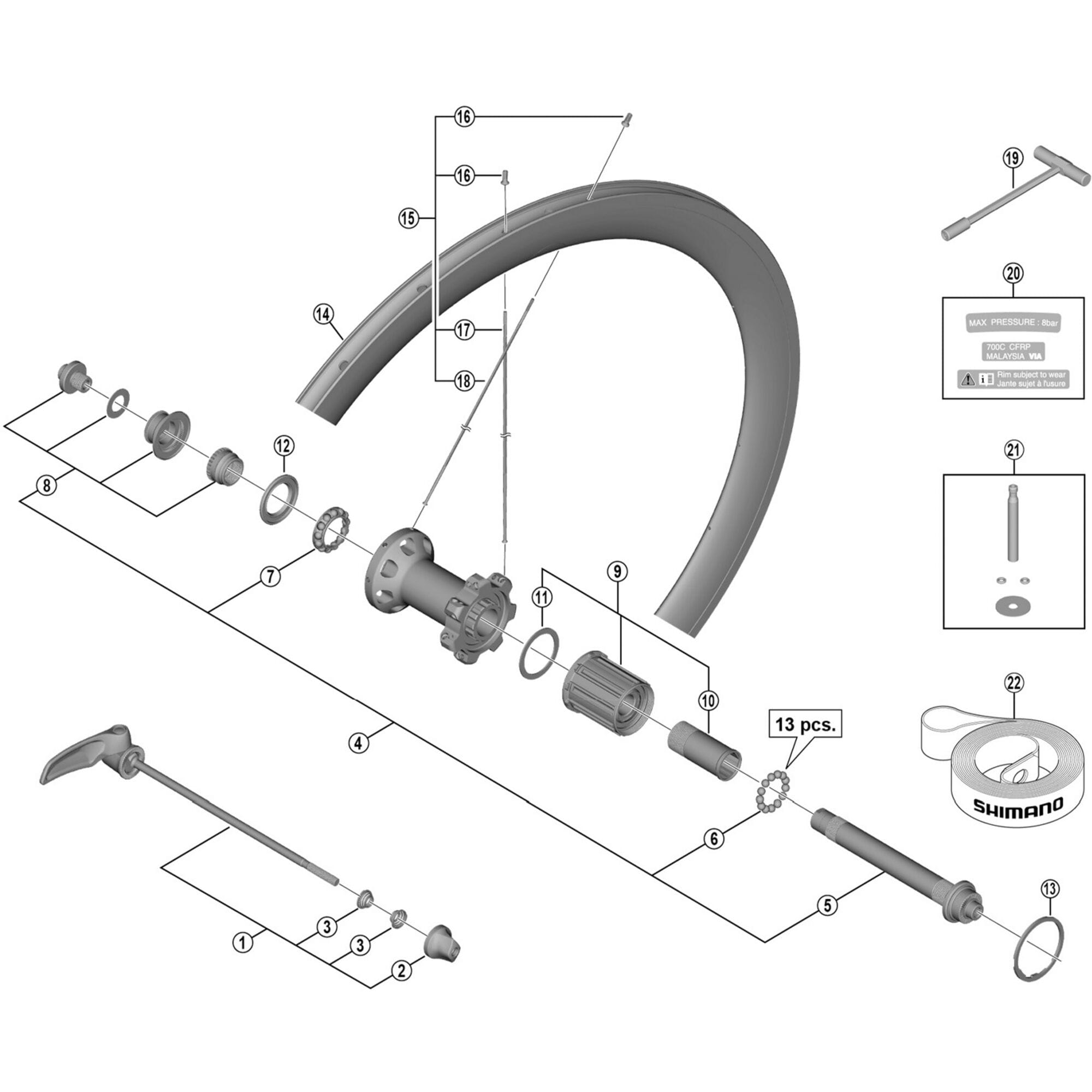 Shimano Spares R right hand spoke, 289 mm